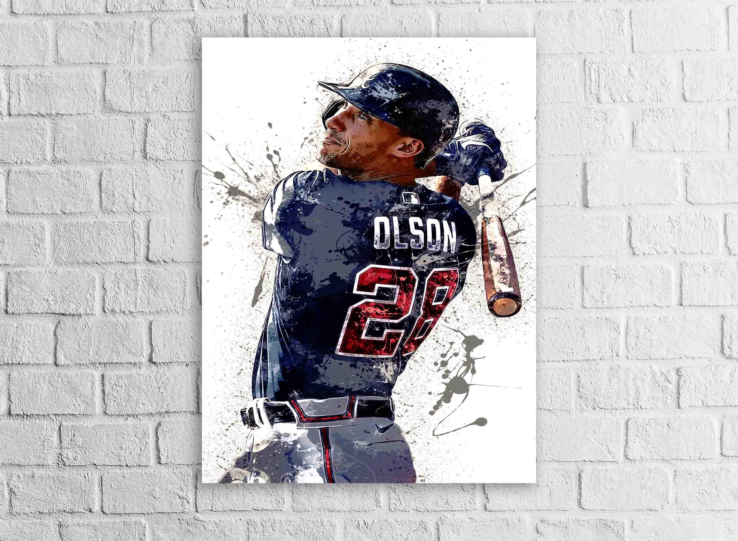 Matt Olson Poster, Atlanta Braves, Gallery Canvas Wrap, Fine Art, Wall Decor for Man Cave, Kids room, Dorm Room