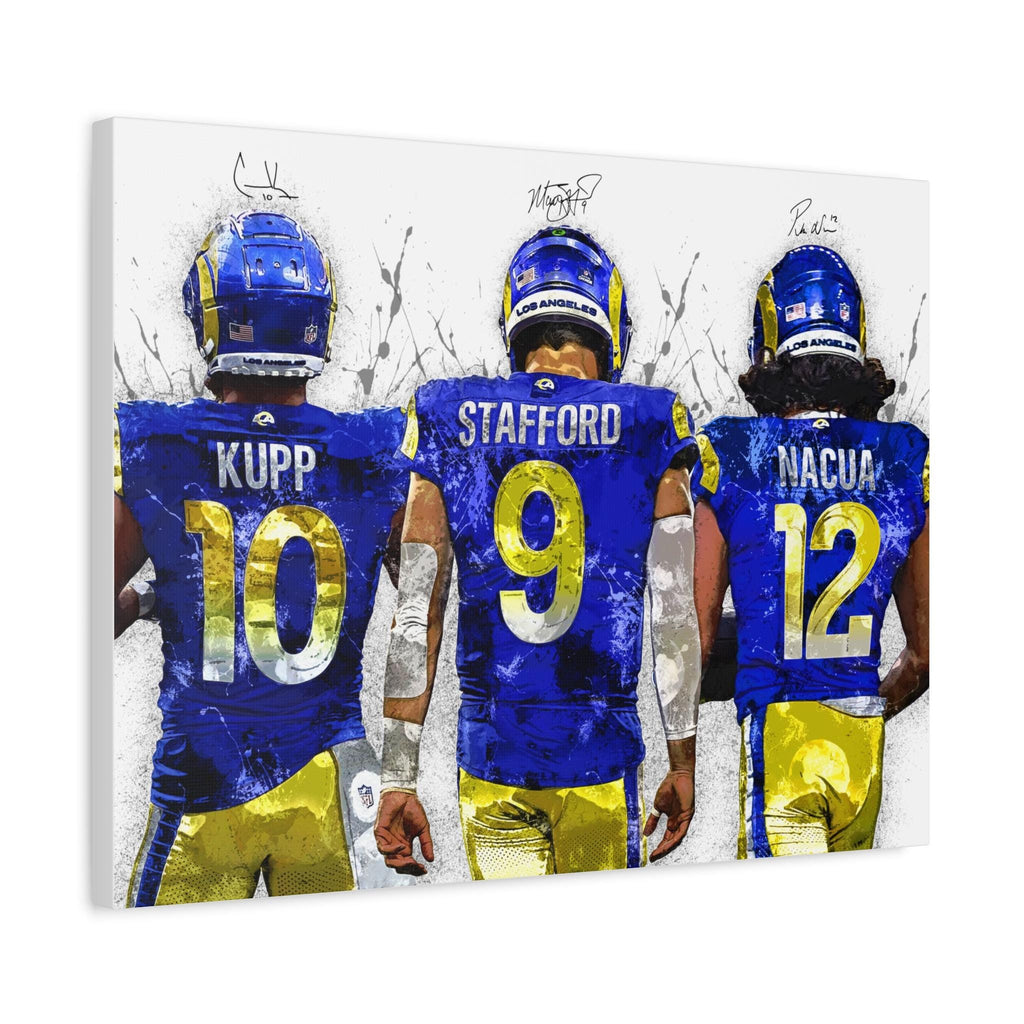 Matthew Stafford, Puka Nacua, Cooper Kupp, Los Angeles Rams, Canvas Wrap or Museum-Quality Poster, Fine Art, Man Cave, Kids room, Office