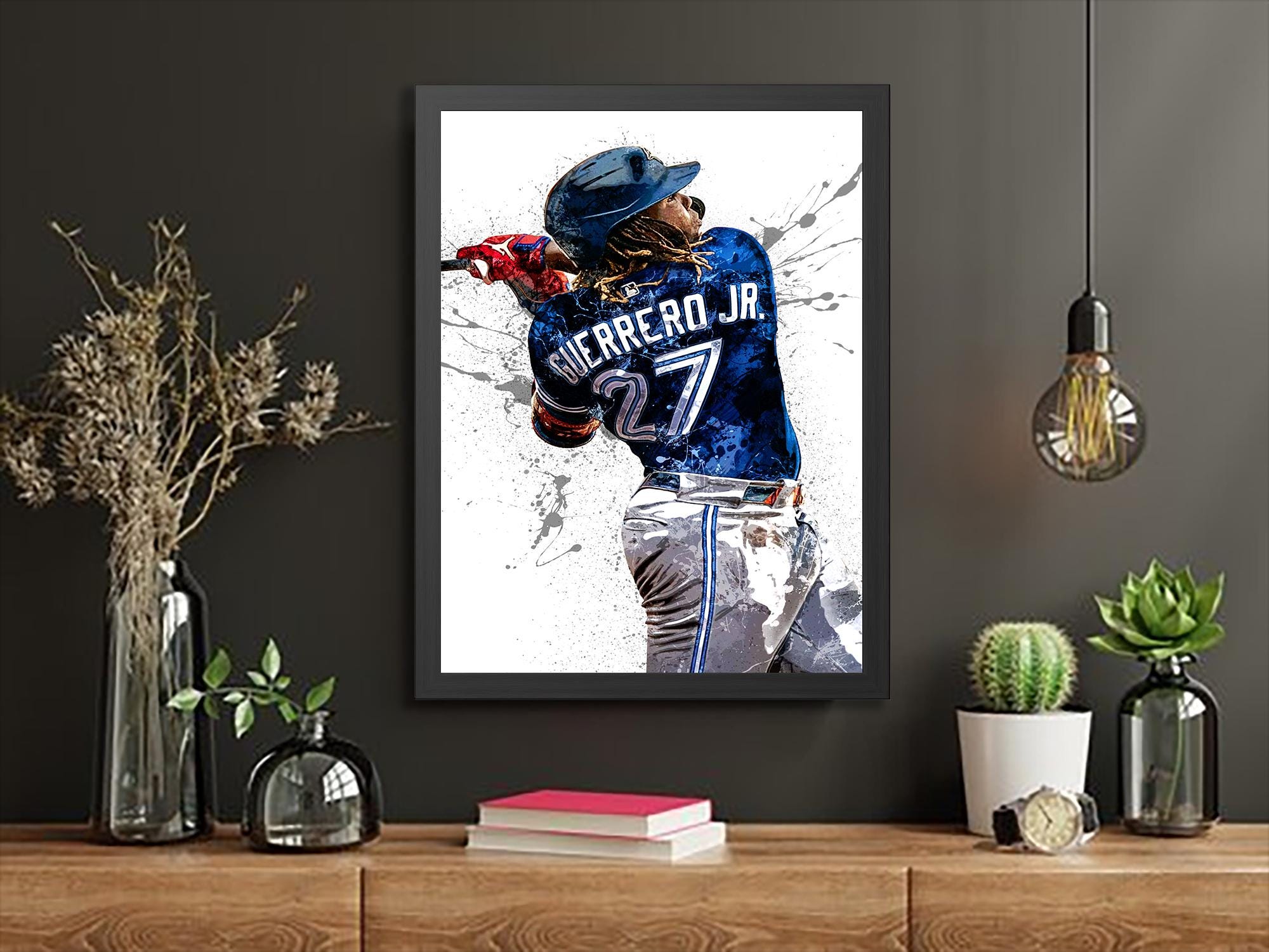 Vladimir Guerrero Jr Poster, Toronto Blue Jays, Gallery Canvas Wrap or Museum-Quality Poster, Man Cave, Kids room, Office