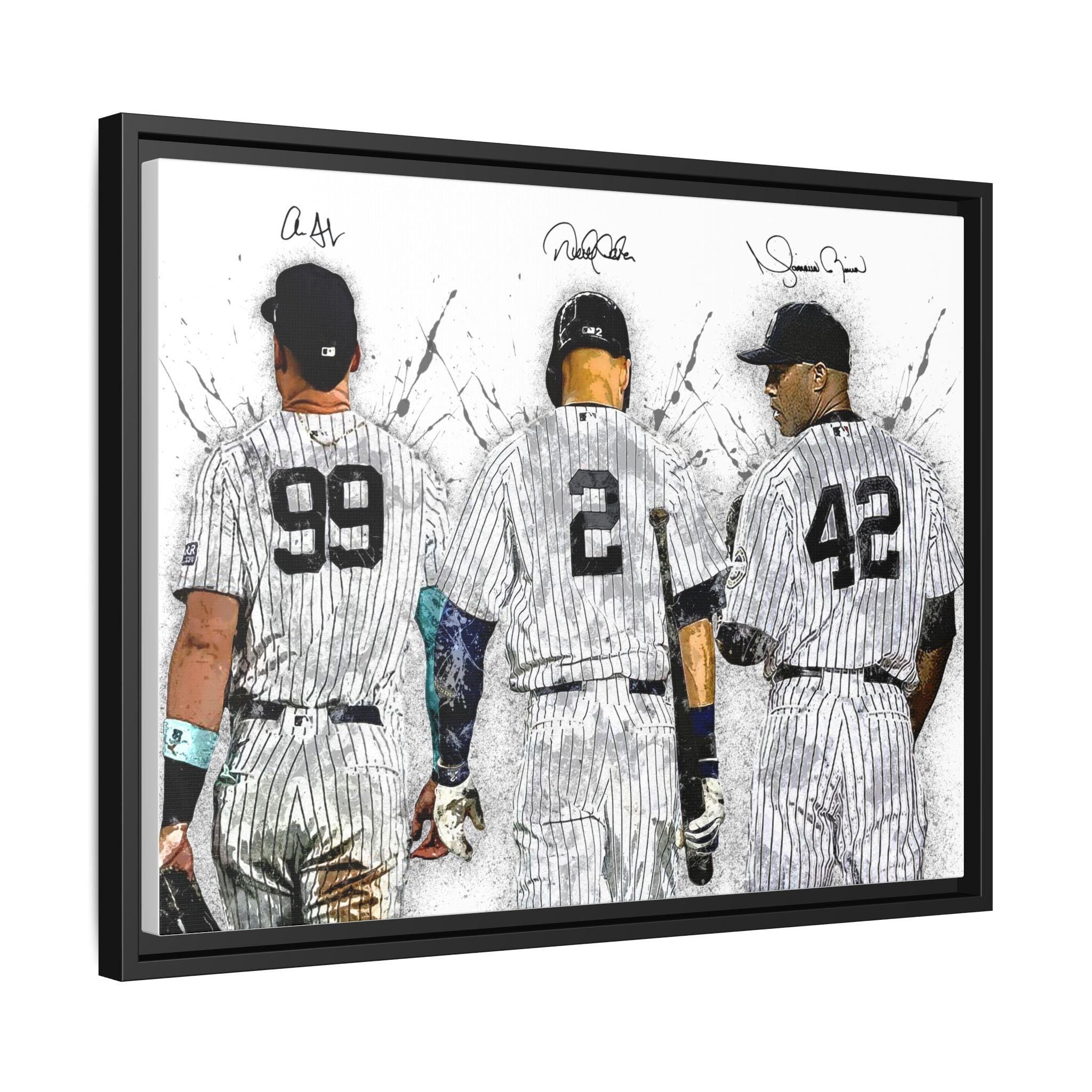 Aaron Judge, Derek Jeter, Mariano Rivera, NY Yankees, Gallery Canvas Wrap or Museum-Quality Poster, Fine Art, Man Cave, Kids room, Dorm Room