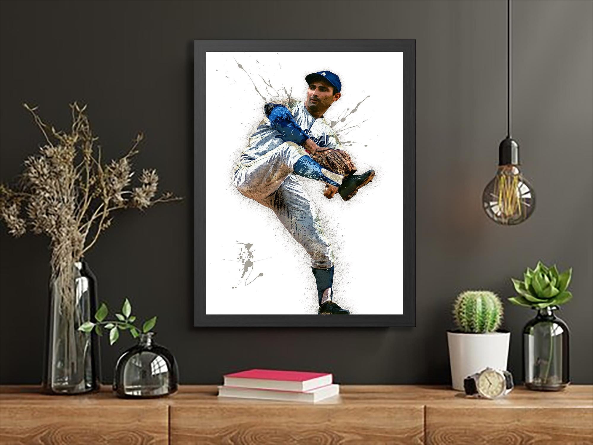 Sandy Koufax Poster, Dodgers, Gallery Canvas Wrap, Fine Art, Wall Decor for Man Cave, Kids room, Dorm Room