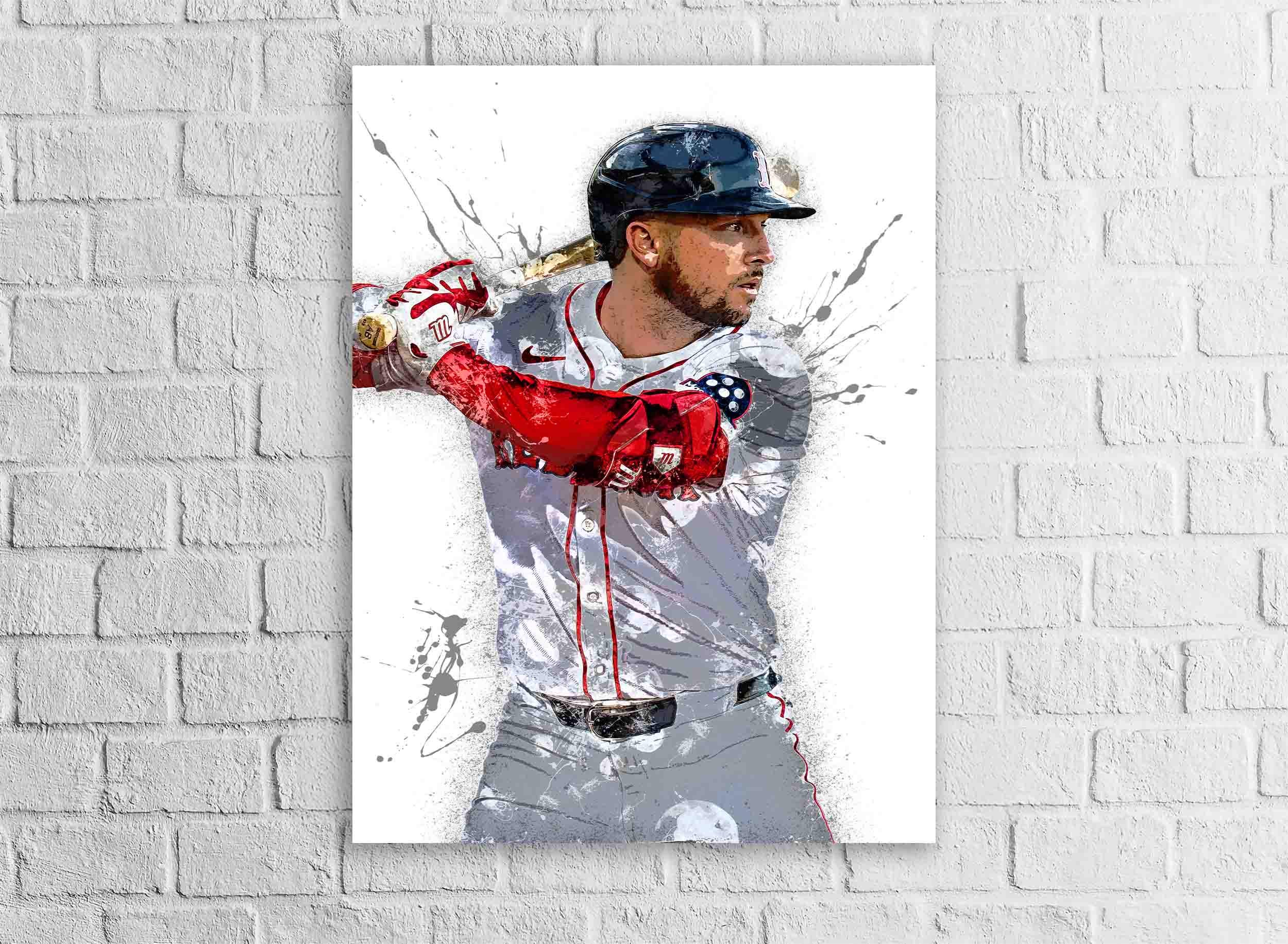 Alex Bregman Poster, Boston Red Sox, Gallery Canvas Wrap or Museum-Quality Poster Print, Fine Art, Man Cave, Office or Kids Room