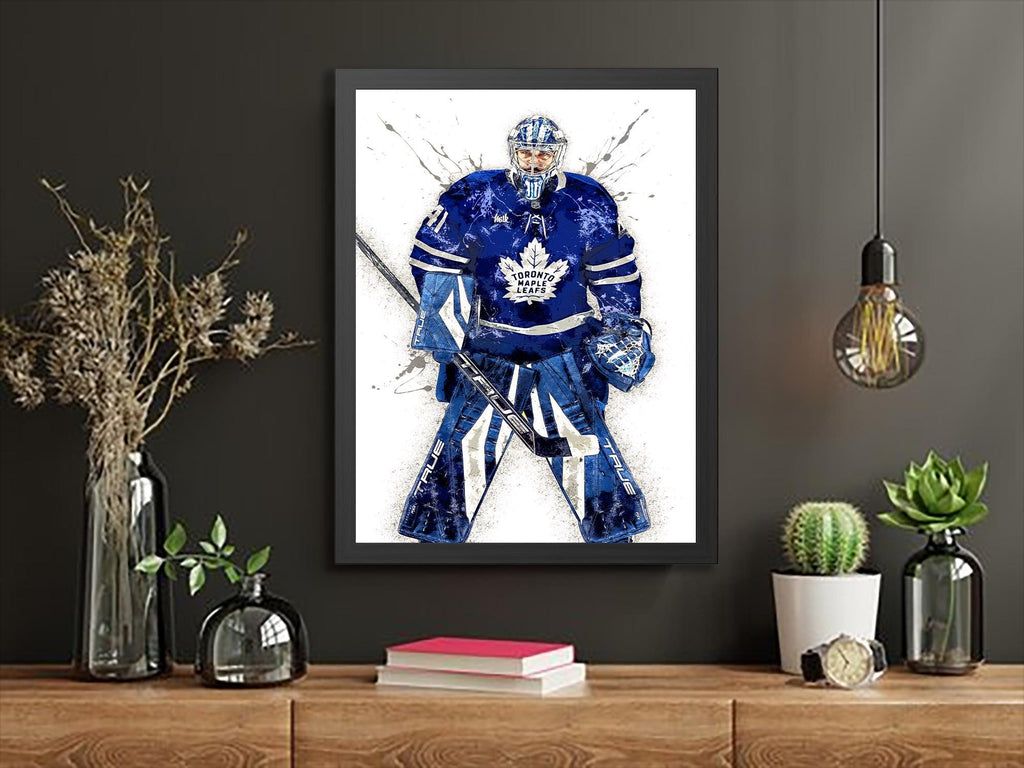 Anthony Stolarz Poster, Toronto Maple Leafs, Gallery Canvas Wrap or Museum-Quality Poster Print, Man Cave, Office or Kids Room