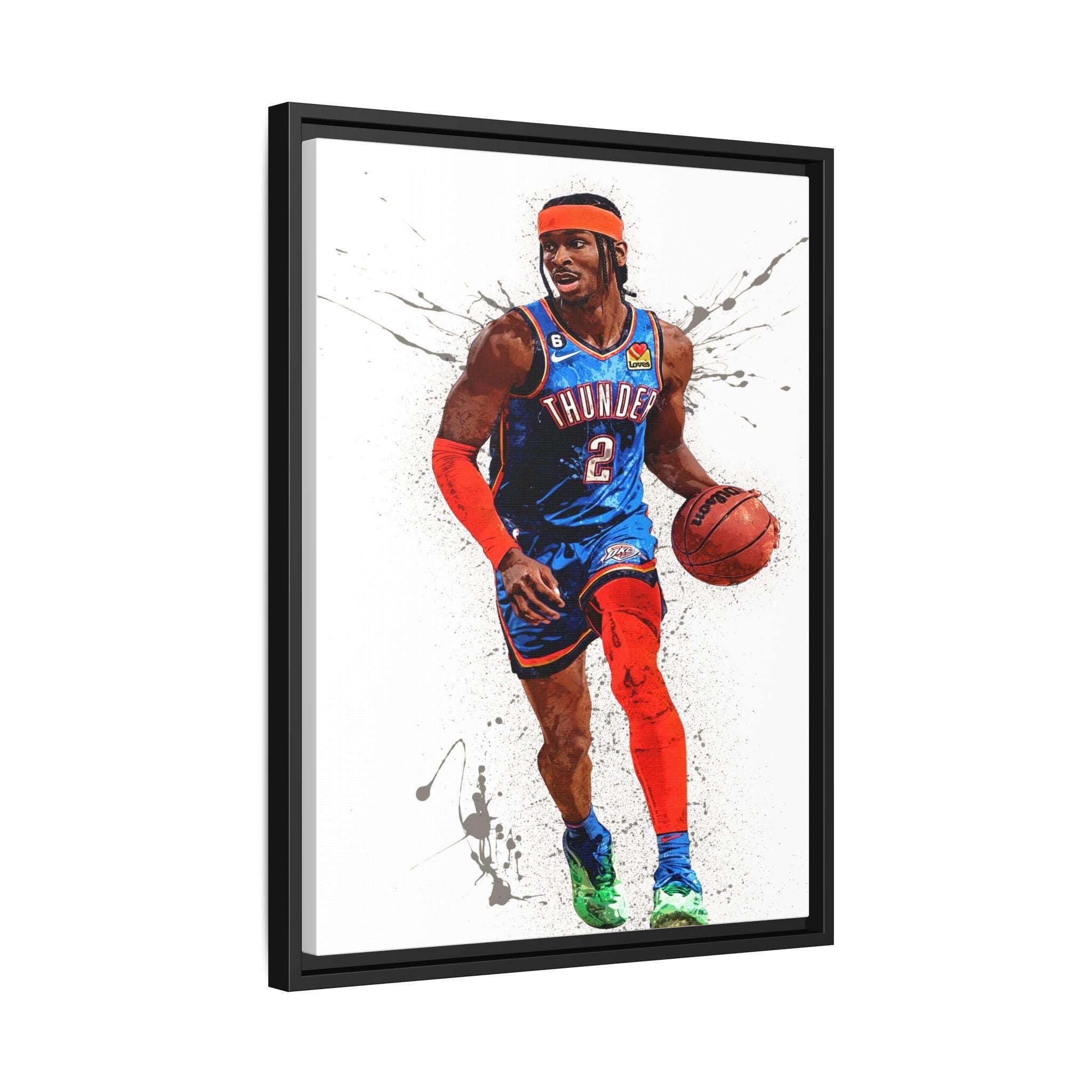 Shai Gilgeous-Alexander Poster, Oklahoma City Thunder, Gallery Canvas Wrap or Museum-Quality Poster, Man Cave, Kids room, Dorm Room