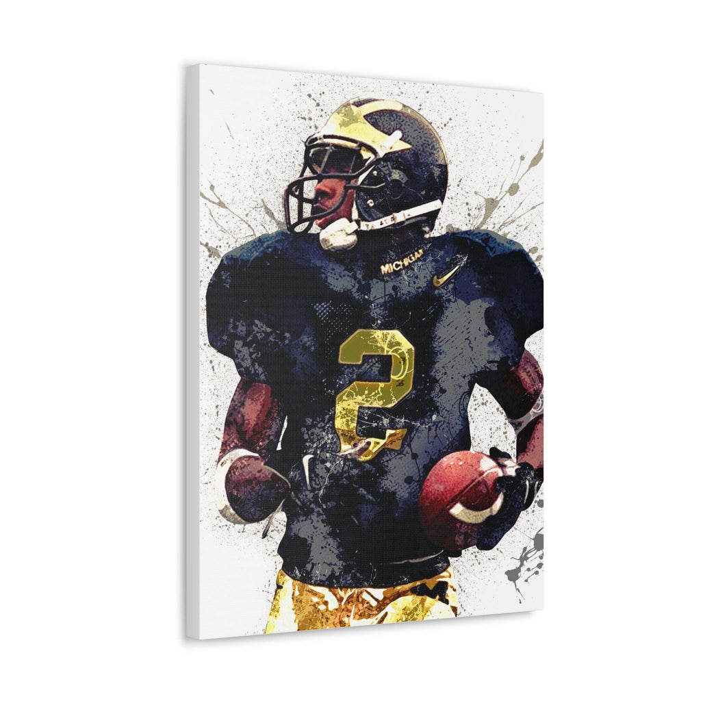 Charles Woodson Poster, Michigan Wolverines, Gallery Canvas Wrap or Museum-Quality Poster, Fine Art, Man Cave, Kids room, Dorm Room