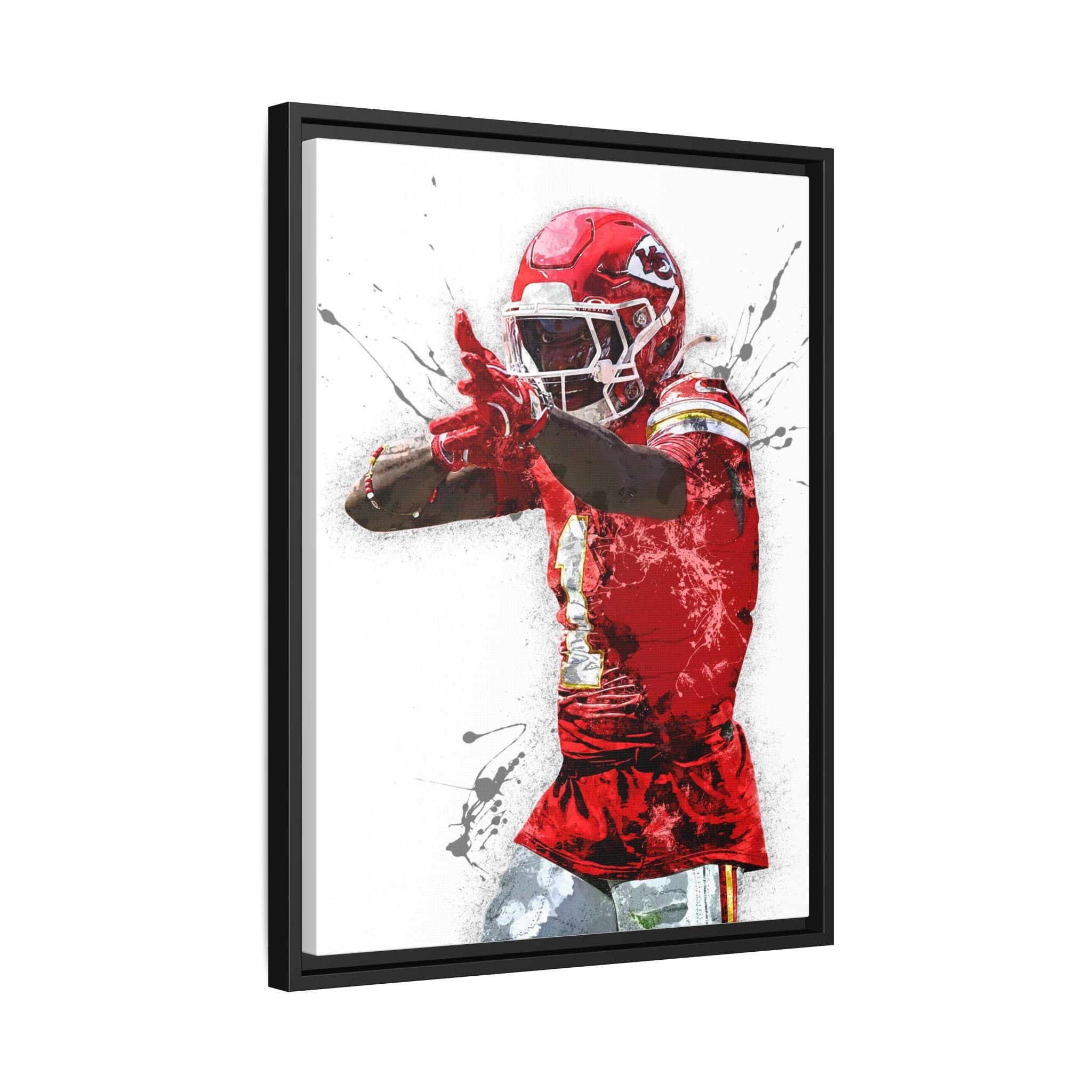 Xavier Worthy Poster, Kansas City Chiefs, Gallery Canvas Wrap or Museum-Quality Poster, Fine Art, Man Cave, Kids room