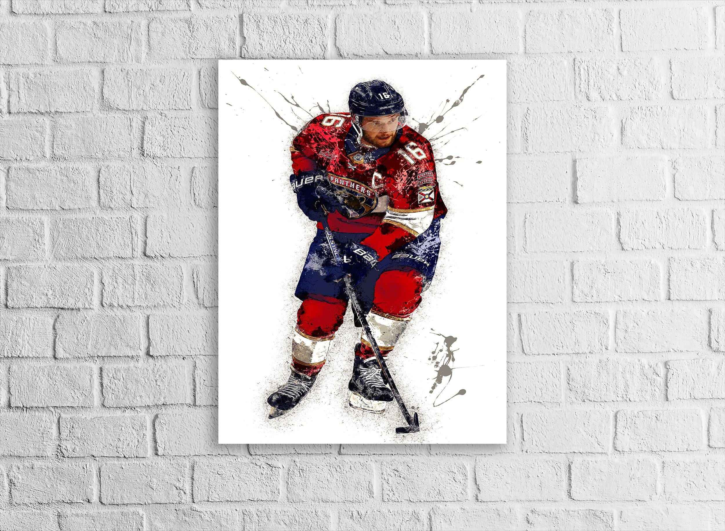 Aleksander Barkov Poster, Florida Panthers, Gallery Canvas Wrap or Museum-Quality Poster Print, Wall Decor for Man Cave, Office or Kids Room