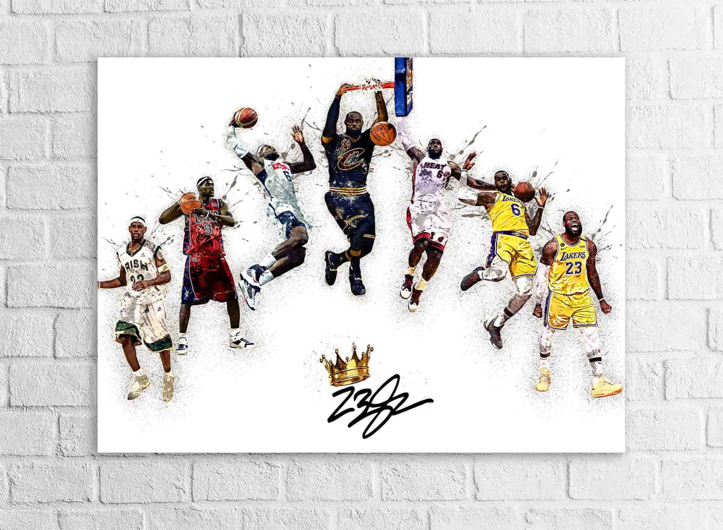 Lebron James, Through the Years, Gallery Canvas Wrap or Museum-Quality Poster, Fine Art, Man Cave, Kids room, Dorm Room