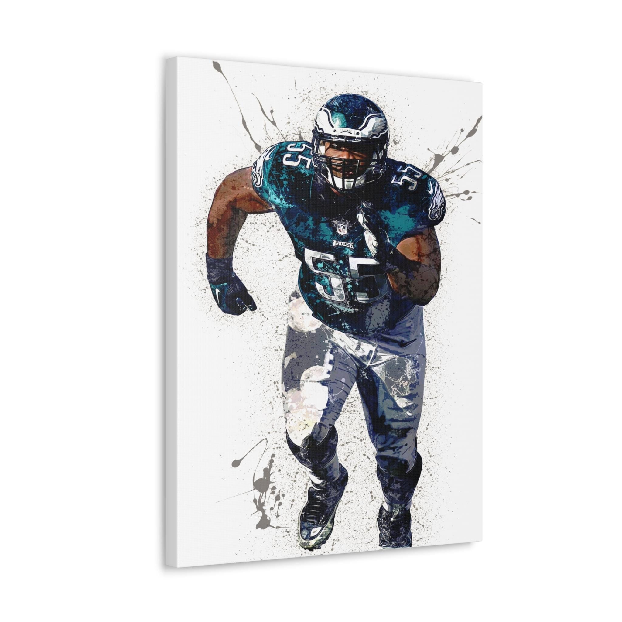 Brandon Graham Poster, Philadelphia Eagles, Gallery Canvas Wrap or Museum-Quality Poster, Fine Art, Wall Decor for Man Cave, Kids room
