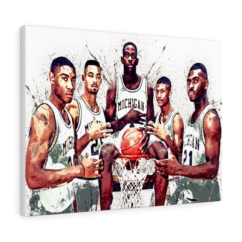 Fab 5 Poster, Michigan Wolverines, Gallery Canvas Wrap or Museum-Quality Poster, Fine Art, Man Cave, Kids room, Dorm Room