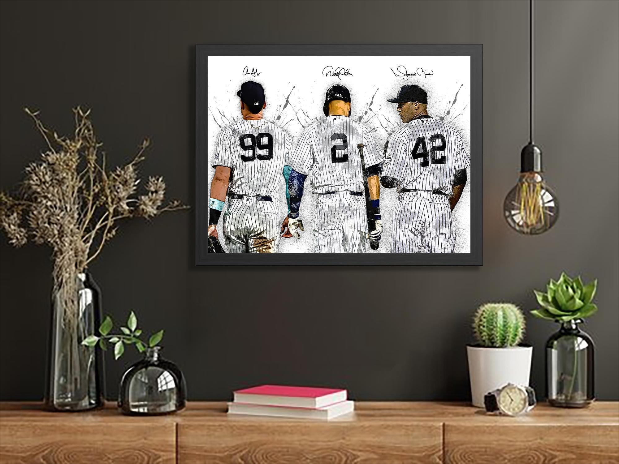 Aaron Judge, Derek Jeter, Mariano Rivera, NY Yankees, Gallery Canvas Wrap or Museum-Quality Poster, Fine Art, Man Cave, Kids room, Dorm Room