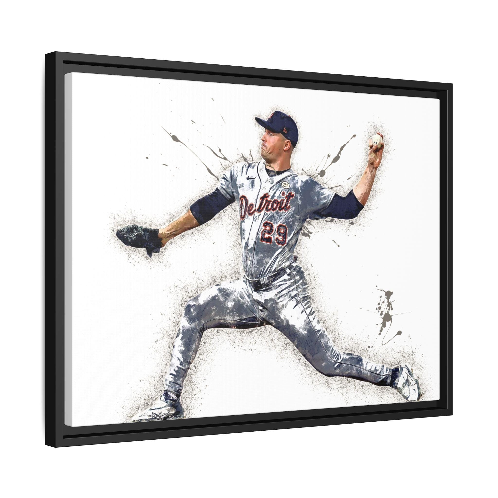 Tarik Skubal Poster, Detroit Tigers, Gallery Canvas Wrap, Fine Art, Wall Decor for Man Cave, Kids room, Dorm Room