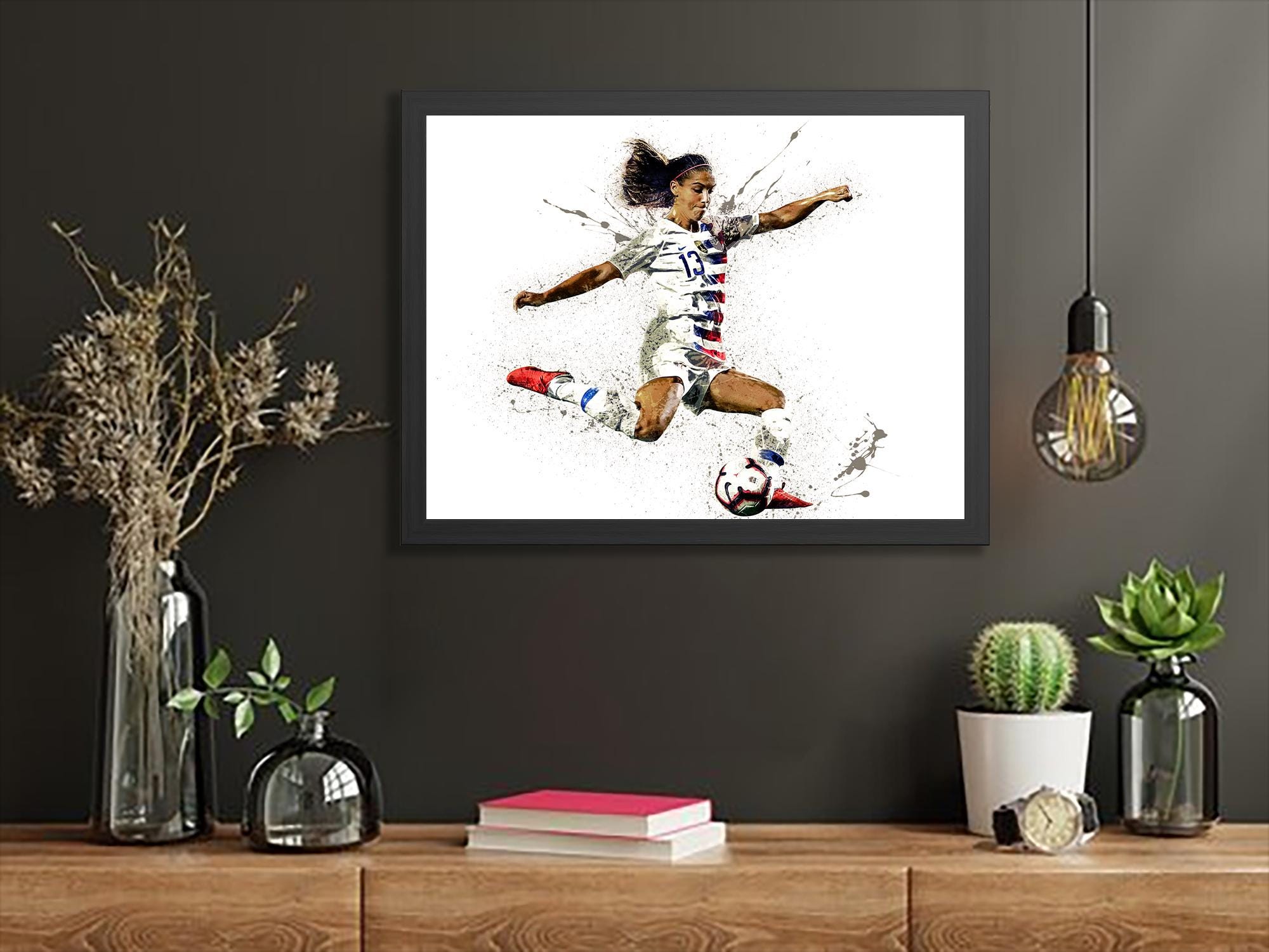 Alex Morgan Poster Print, Gallery Canvas Wrap or Museum-Quality Poster, Fine Art, Wall Decor for Man Cave, Kids room, Dorm Room