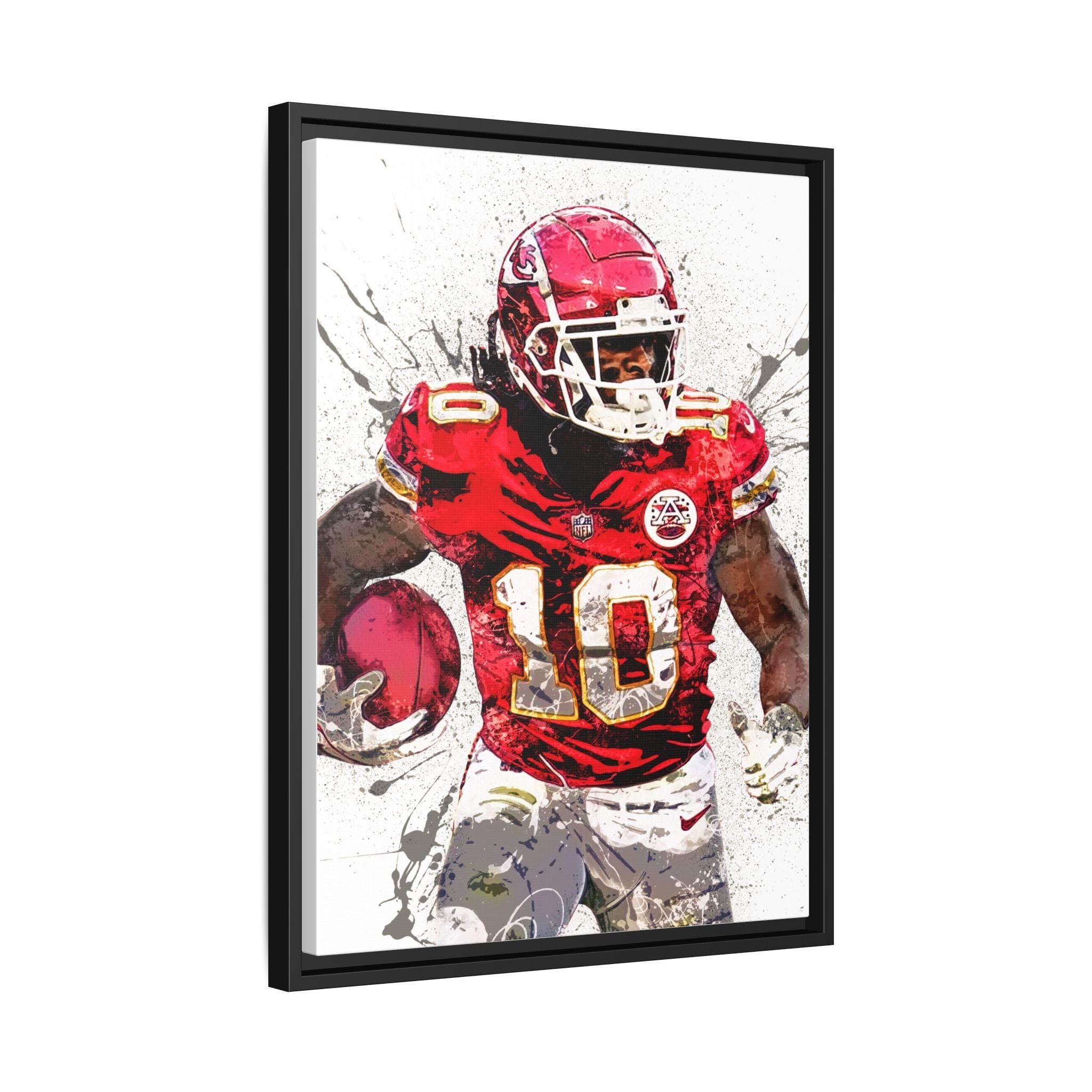 Isiah Pacheco Poster, Kansas City Chiefs, Gallery Canvas Wrap or Museum-Quality Poster, Fine Art, Man Cave, Kids room