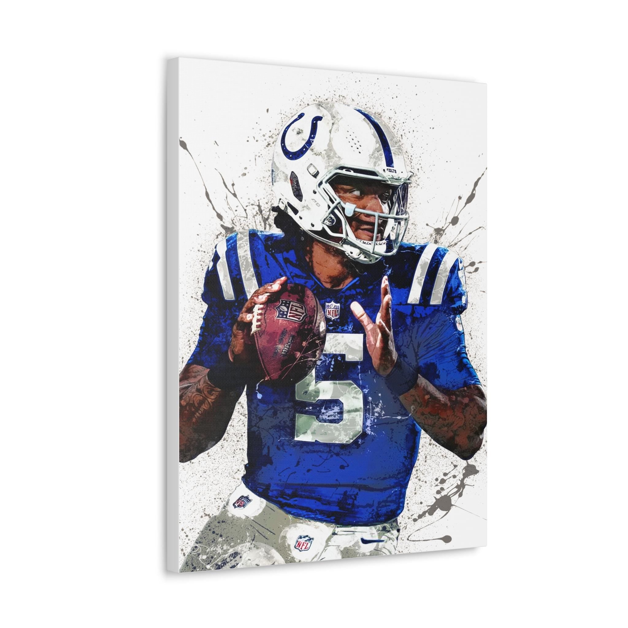 Anthony Richardson Poster, Indianapolis Colts, Gallery Canvas Wrap or Museum-Quality Poster, Fine Art, Man Cave, Kids room