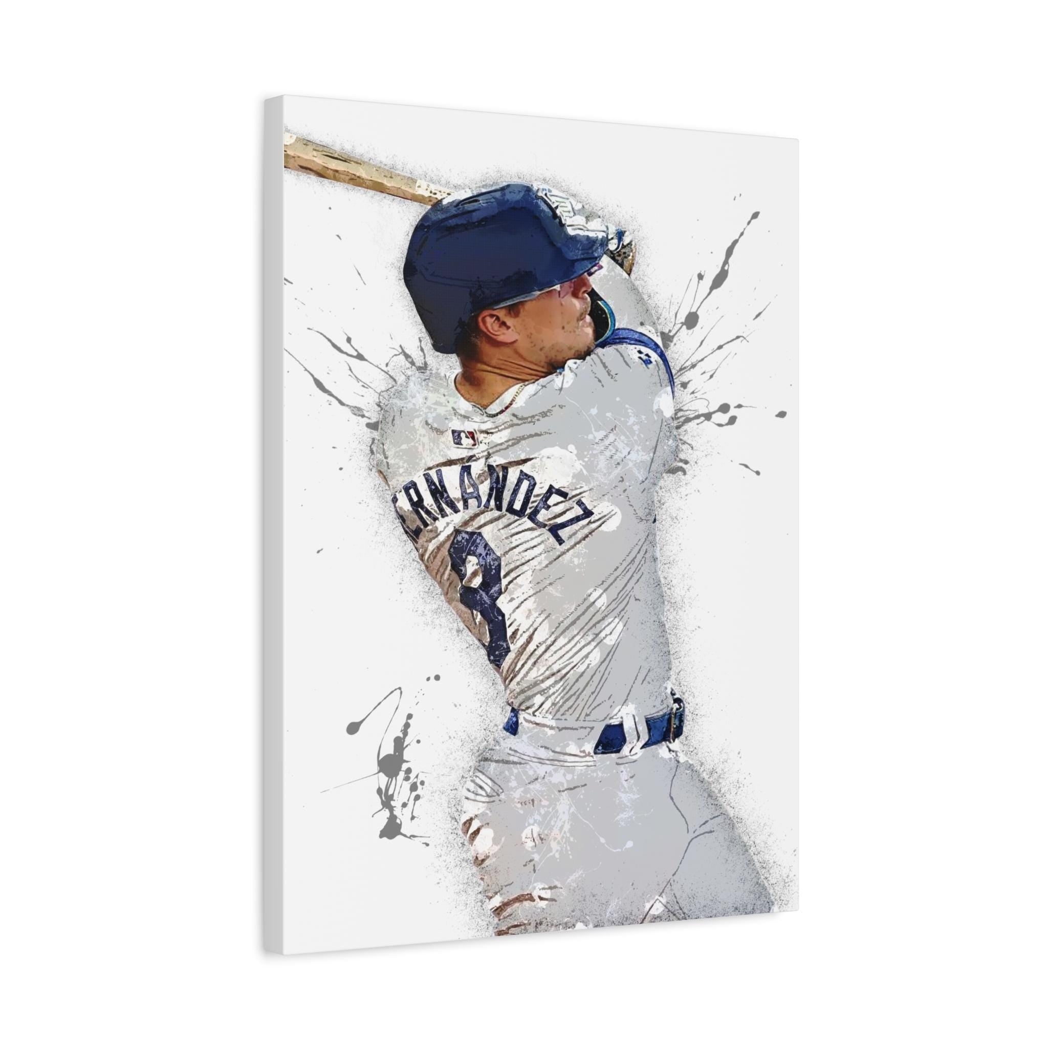 Kiké Hernández Poster, Los Angeles Dodgers, Gallery Canvas Wrap, Fine Art, Wall Decor for Man Cave, Kids room, Dorm Room
