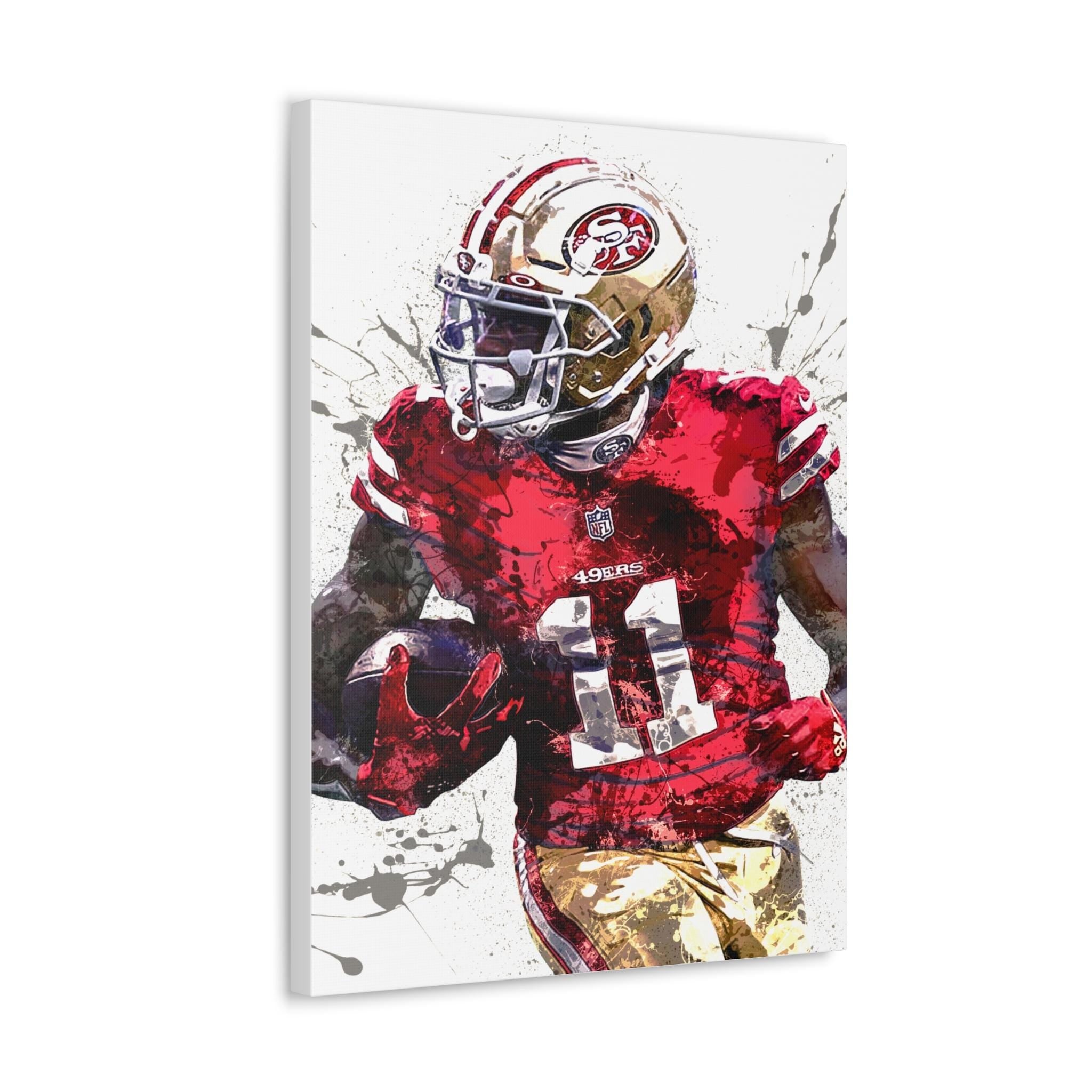Brandon Aiyuk Poster, San Francisco 49ers, Gallery Canvas Wrap or Museum-Quality Poster, Fine Art, Wall Decor for Man Cave, Kids room, Dorm