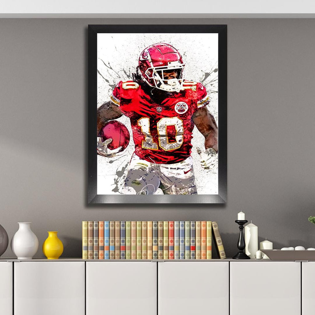 Isiah Pacheco Poster, Kansas City Chiefs, Gallery Canvas Wrap or Museum-Quality Poster, Fine Art, Man Cave, Kids room