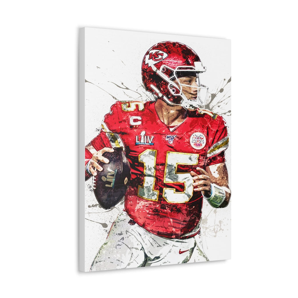 Patrick Mahomes Poster, Kansas City Chiefs, Gallery Canvas Wrap or Museum-Quality Poster, Fine Art, Man Cave, Kids room
