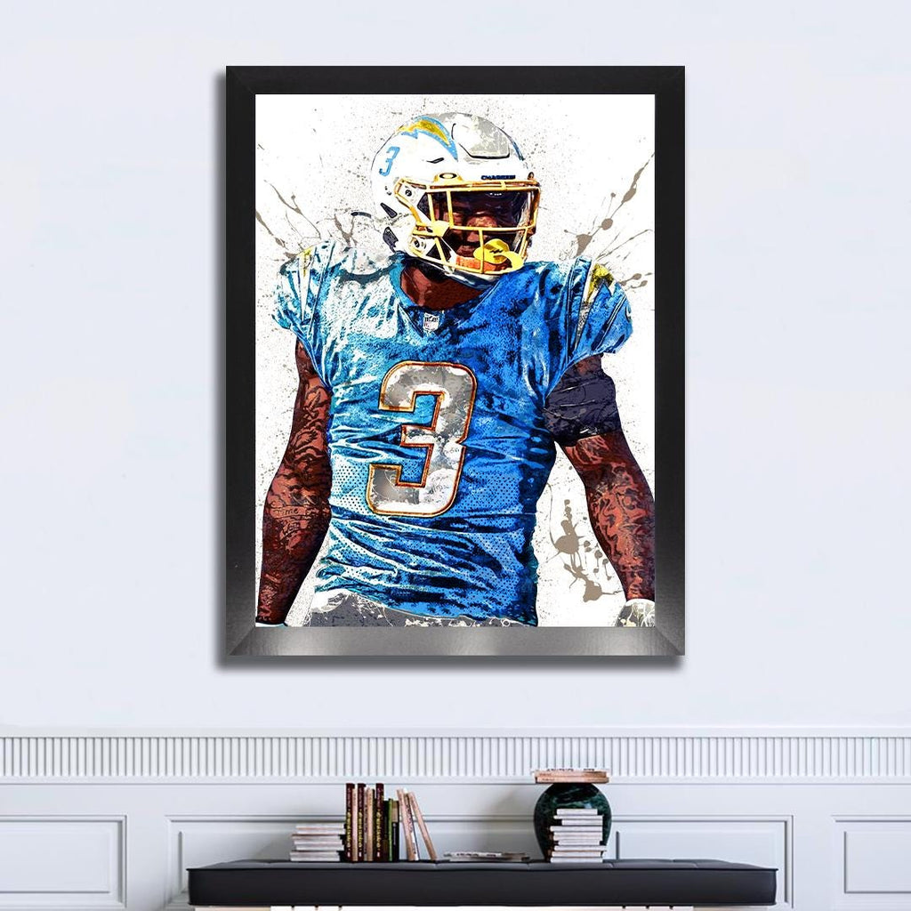 Derwin James Los Angeles Chargers Poster: Fine Art Gallery Canvas