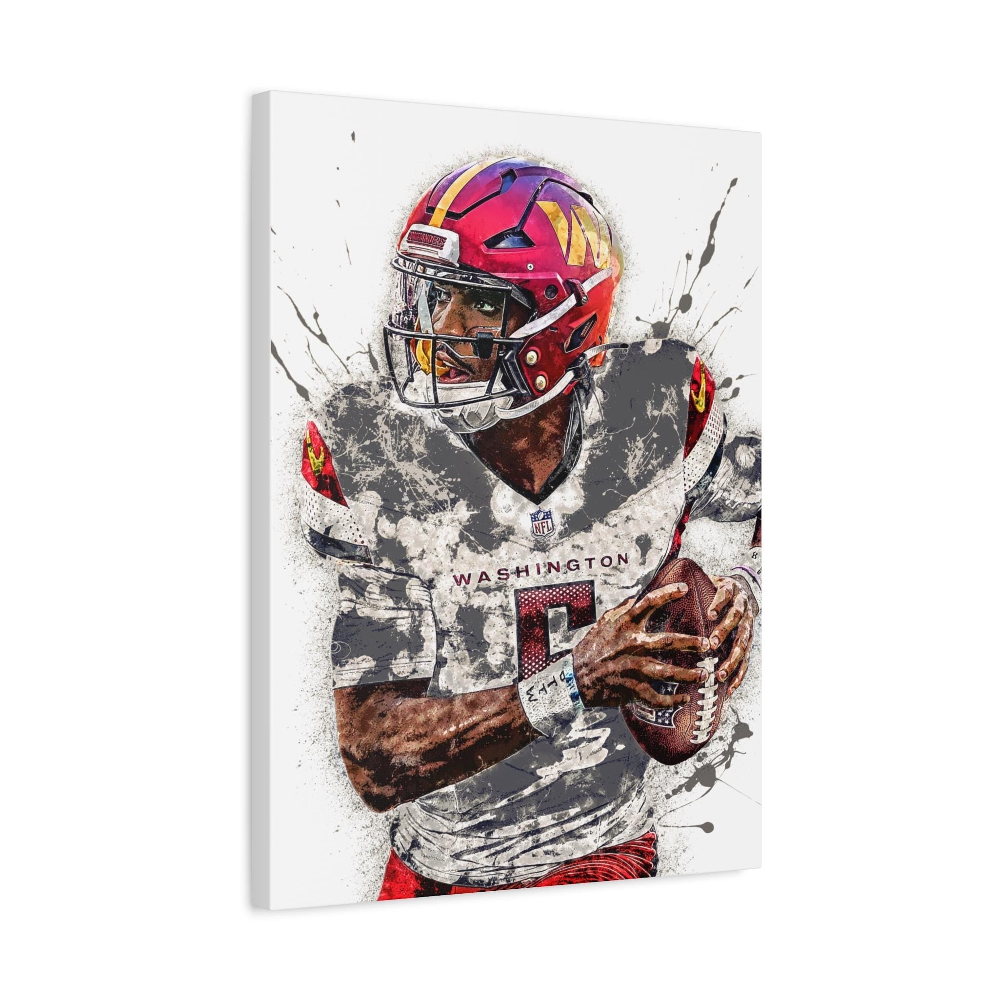 Jayden Daniels Poster, Washington Commanders, Gallery Canvas Wrap or Premium Poster, Fine Art, Man Cave, Kids room, Office