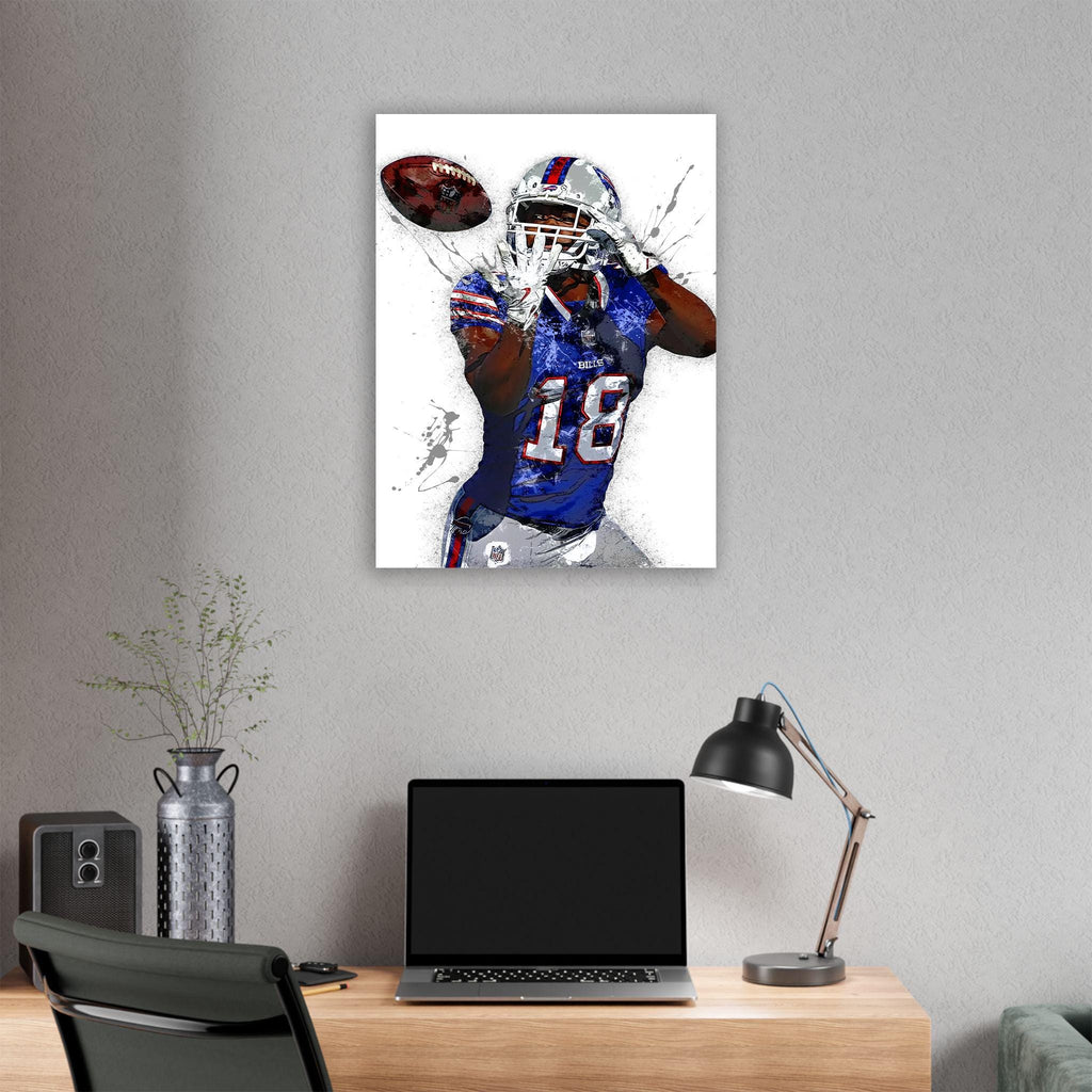 Amari Cooper Poster, Buffalo Bills, Gallery Canvas Wrap or Museum-Quality Poster, Fine Art, Wall Decor, Man Cave, Kids room
