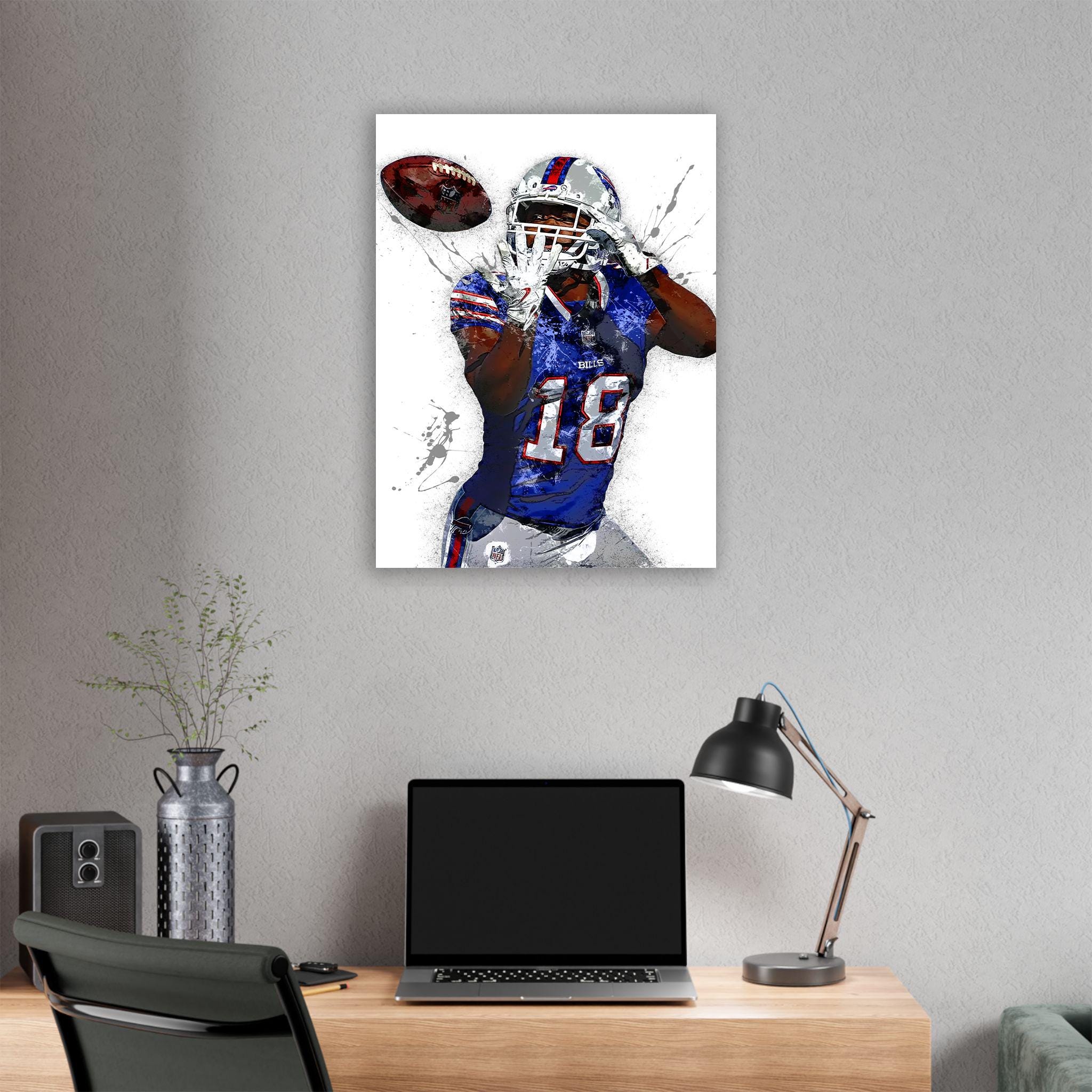 Amari Cooper Poster, Buffalo Bills, Gallery Canvas Wrap or Museum-Quality Poster, Fine Art, Wall Decor, Man Cave, Kids room
