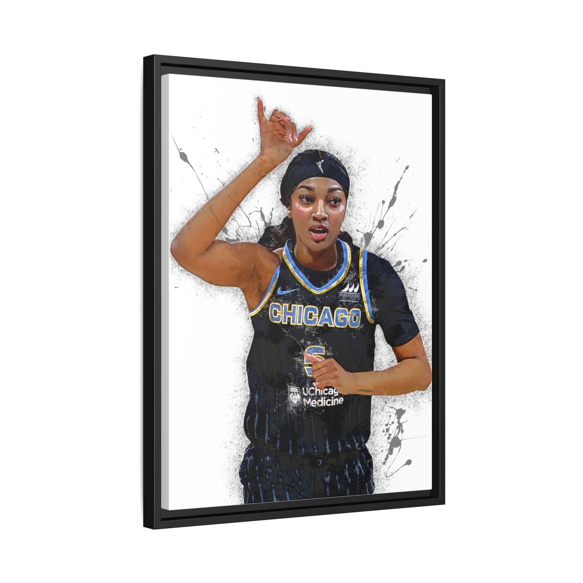 Angel Reese Poster, Chicago Sky, Gallery Canvas Wrap or Museum-Quality Poster Print, Fine Art, Man Cave, Office or Dorm Room
