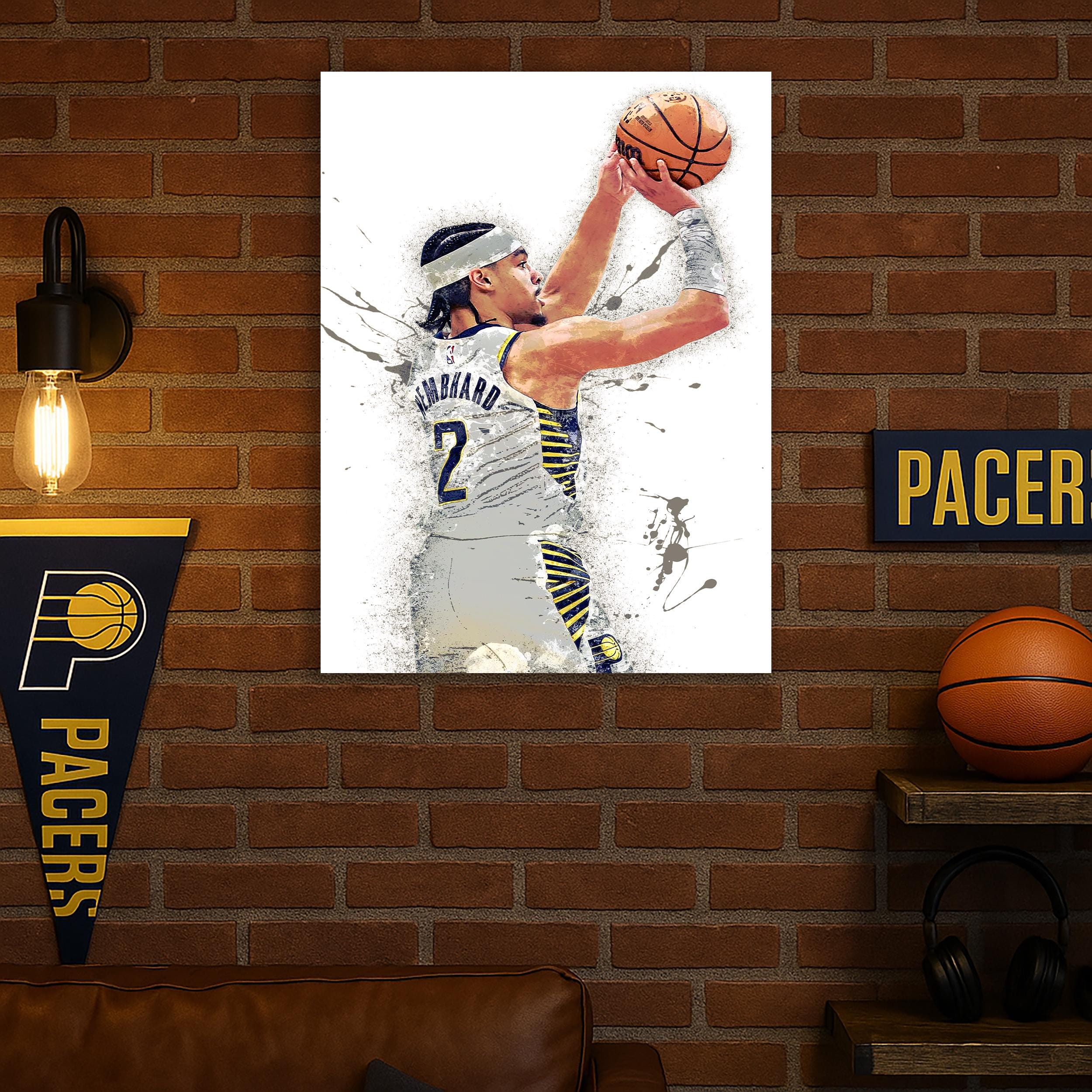 Andrew Nembhard Poster, Indiana Pacers, Gallery Canvas Wrap or Museum-Quality Poster, Fine Art, Man Cave, Kids room, Dorm Room