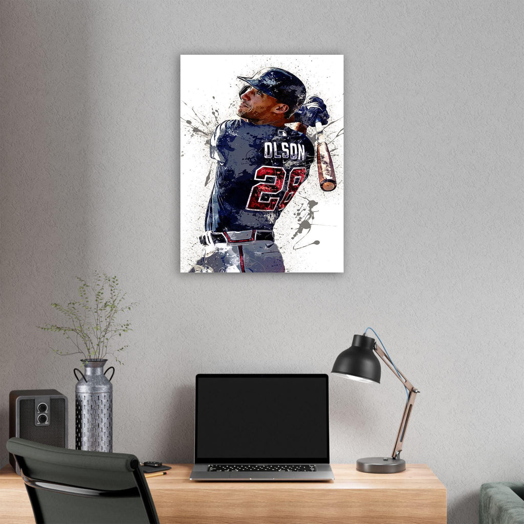 Matt Olson Poster, Atlanta Braves, Gallery Canvas Wrap, Fine Art, Wall Decor for Man Cave, Kids room, Dorm Room