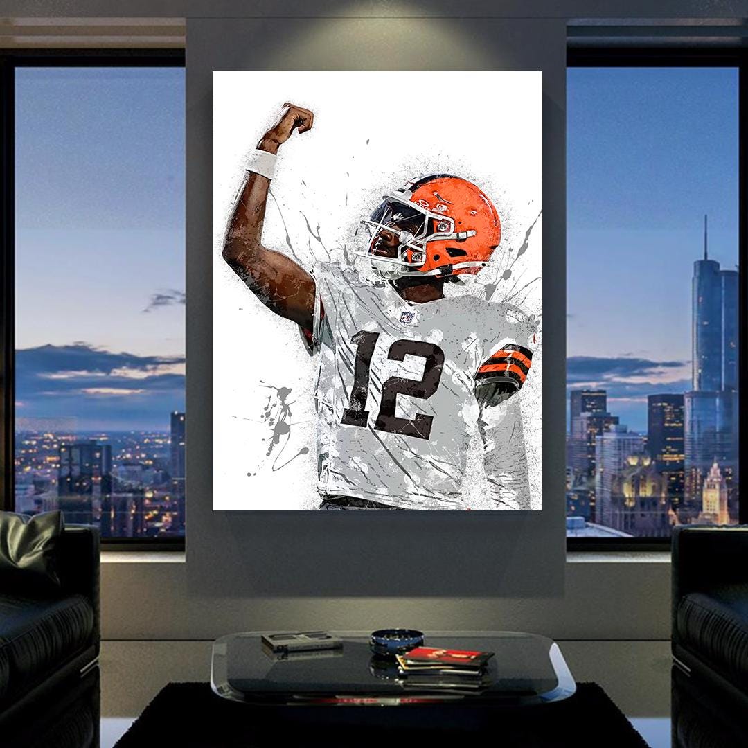 Shedeur Sanders Poster, Cleveland Browns, Gallery Canvas Wrap: Man Cave, Kids room, Office Wall Art