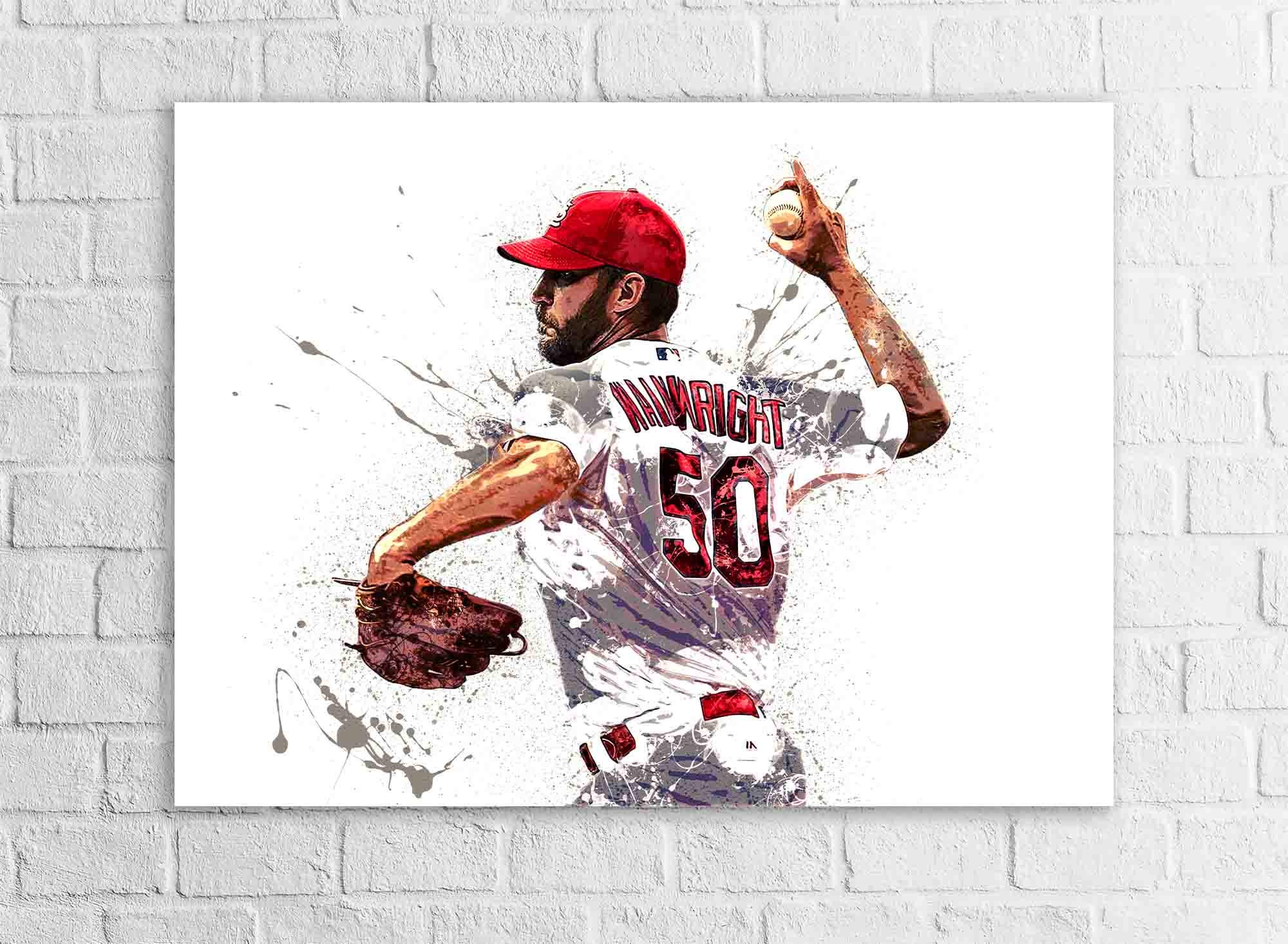 Adam Wainwright Poster, St. Louis Cardinals, Gallery Canvas Wrap or Museum-Quality Poster, Man Cave, Kids room, Dorm Room, Kids Room