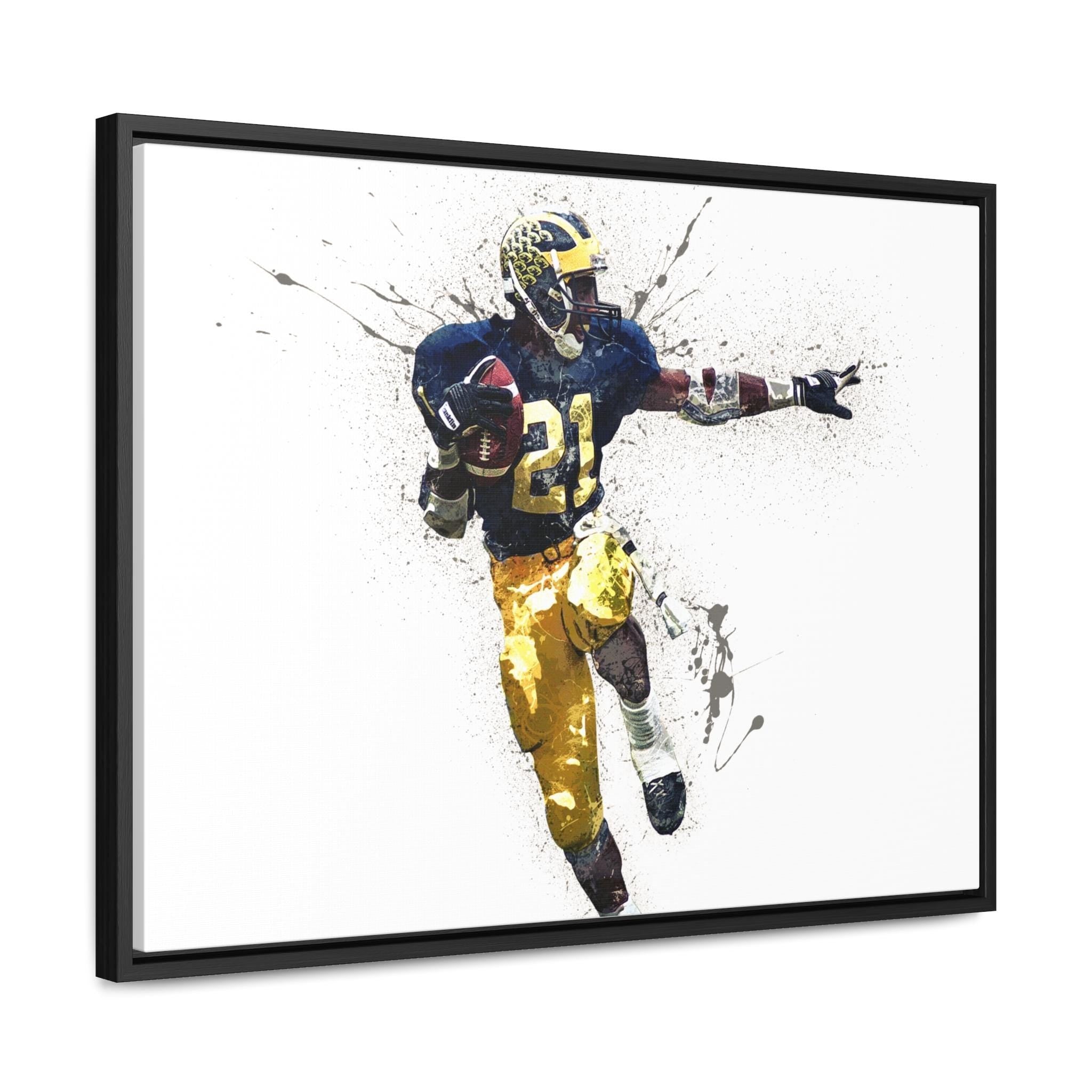 Desmond Howard Poster, Michigan, Gallery Canvas Wrap or Museum-Quality Poster, Fine Art, Wall Decor for Man Cave, Kids room