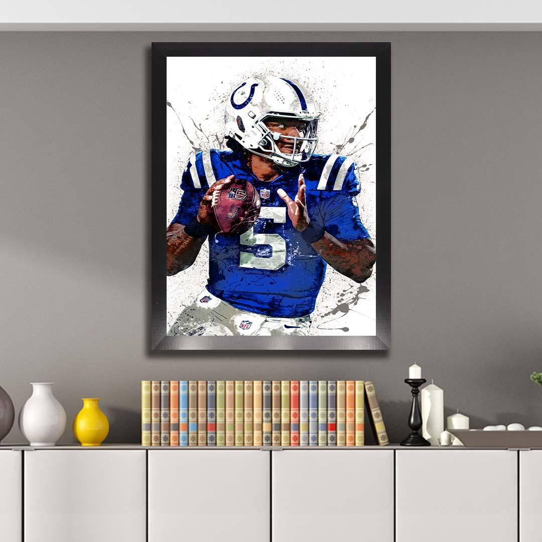 Anthony Richardson Poster, Indianapolis Colts, Gallery Canvas Wrap or Museum-Quality Poster, Fine Art, Man Cave, Kids room