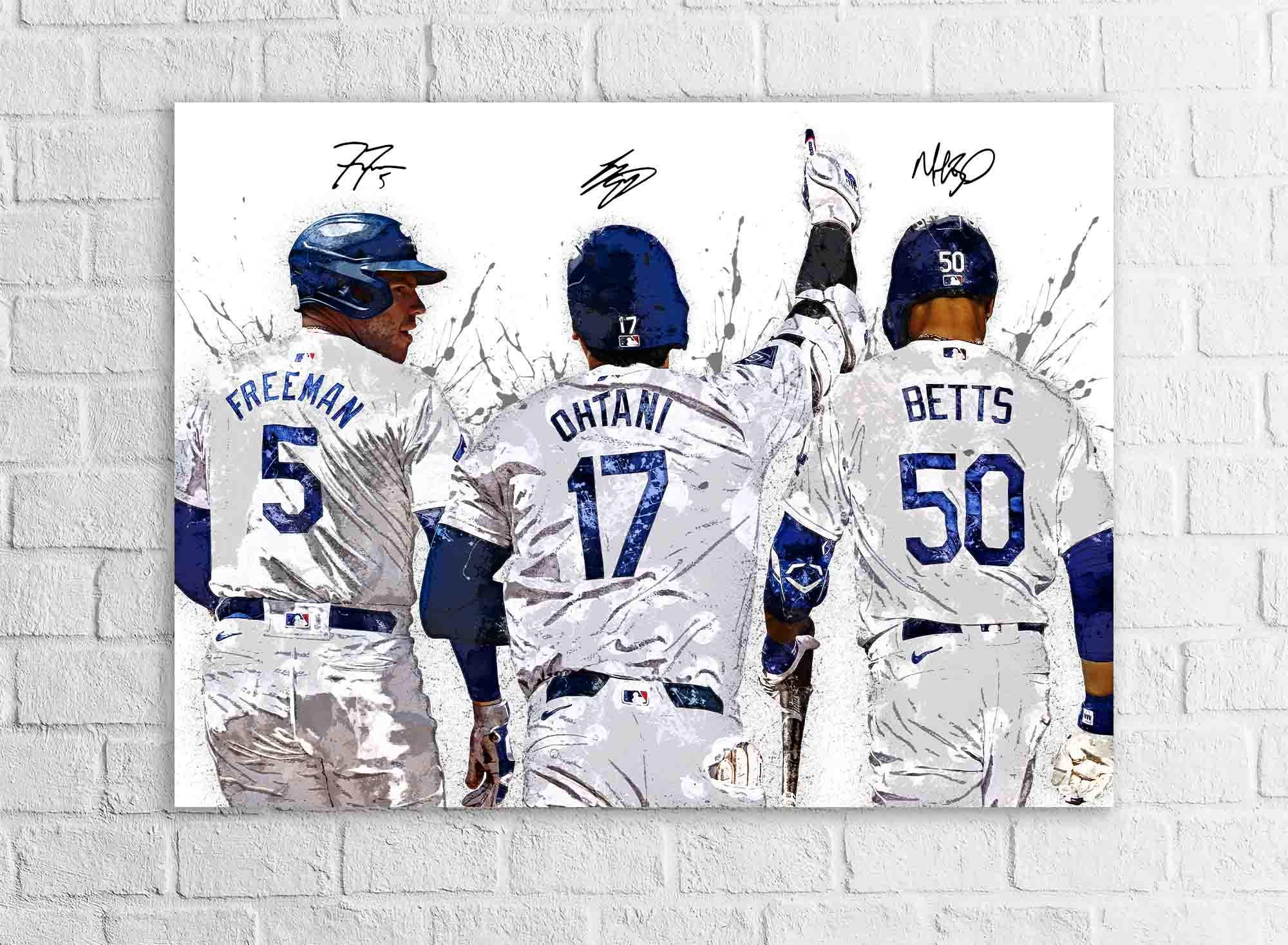 Mookie Betts, Freddie Freeman, Los Angeles Dodgers, Gallery Canvas Wrap, Fine Art, Wall Decor for Man Cave, Kids room, Dorm Room