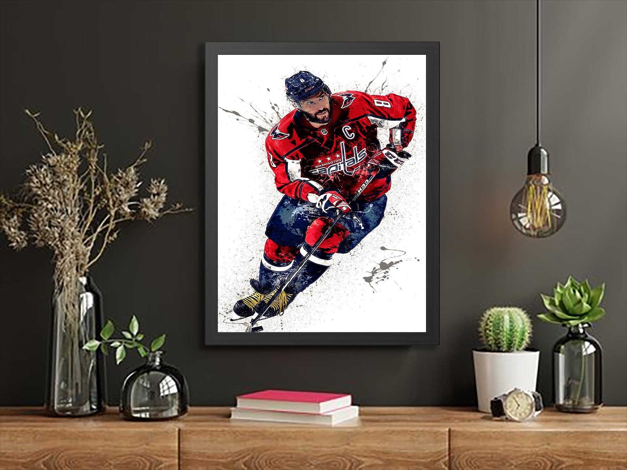 Alexander Ovechkin Poster, Washington Capitals, Gallery Canvas Wrap or Museum-Quality Poster, Man Cave, Kids room, Office