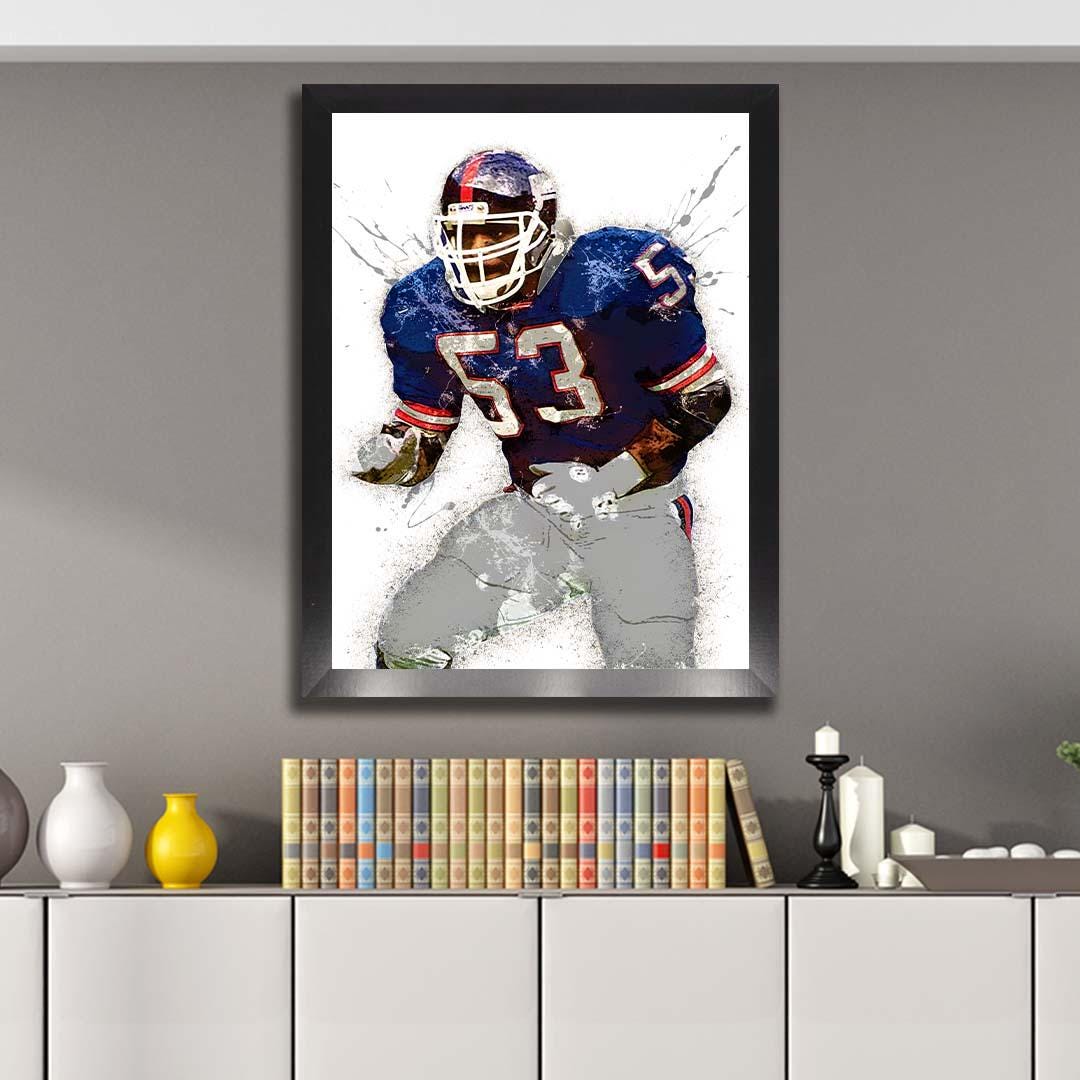 Harry Carson Poster, New York Giants, Gallery Canvas Wrap or Museum-Quality Poster, Fine Art, Wall Decor for Man Cave, Kids room