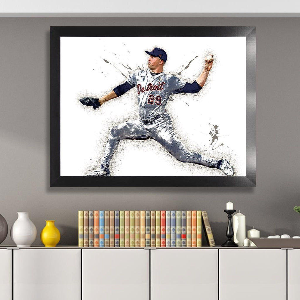 Tarik Skubal Poster, Detroit Tigers, Gallery Canvas Wrap, Fine Art, Wall Decor for Man Cave, Kids room, Dorm Room