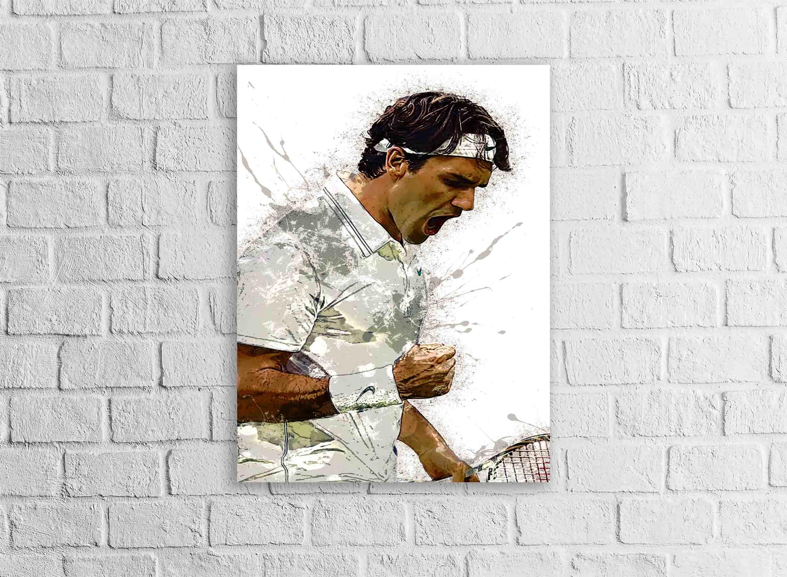 Roger Federer Poster, Gallery Canvas Wrap or Premium Poster, Quality, Man Cave, Office, Dorm Room, Kids room