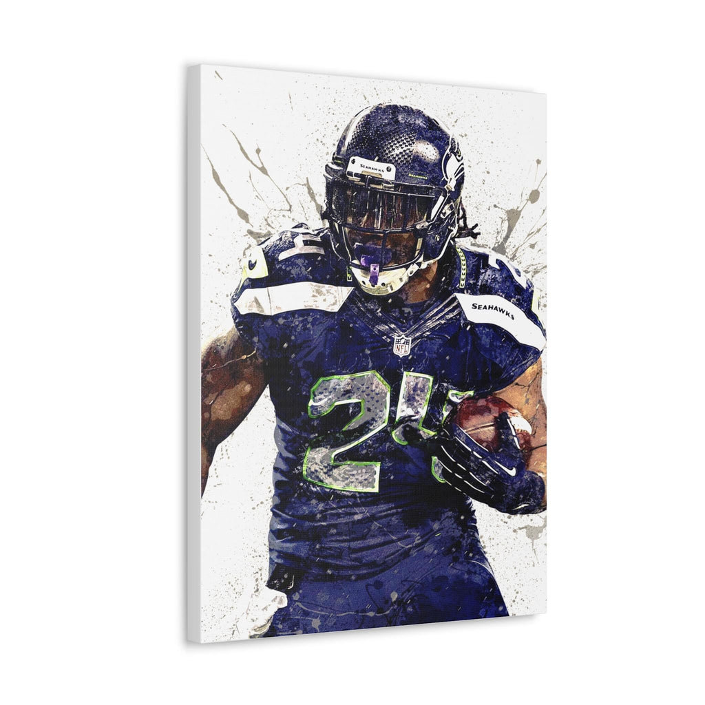 Marshawn Lynch Poster, Seattle Seahawks, Gallery Canvas Wrap or Museum-Quality Poster, Fine Art, Man Cave, Kids room