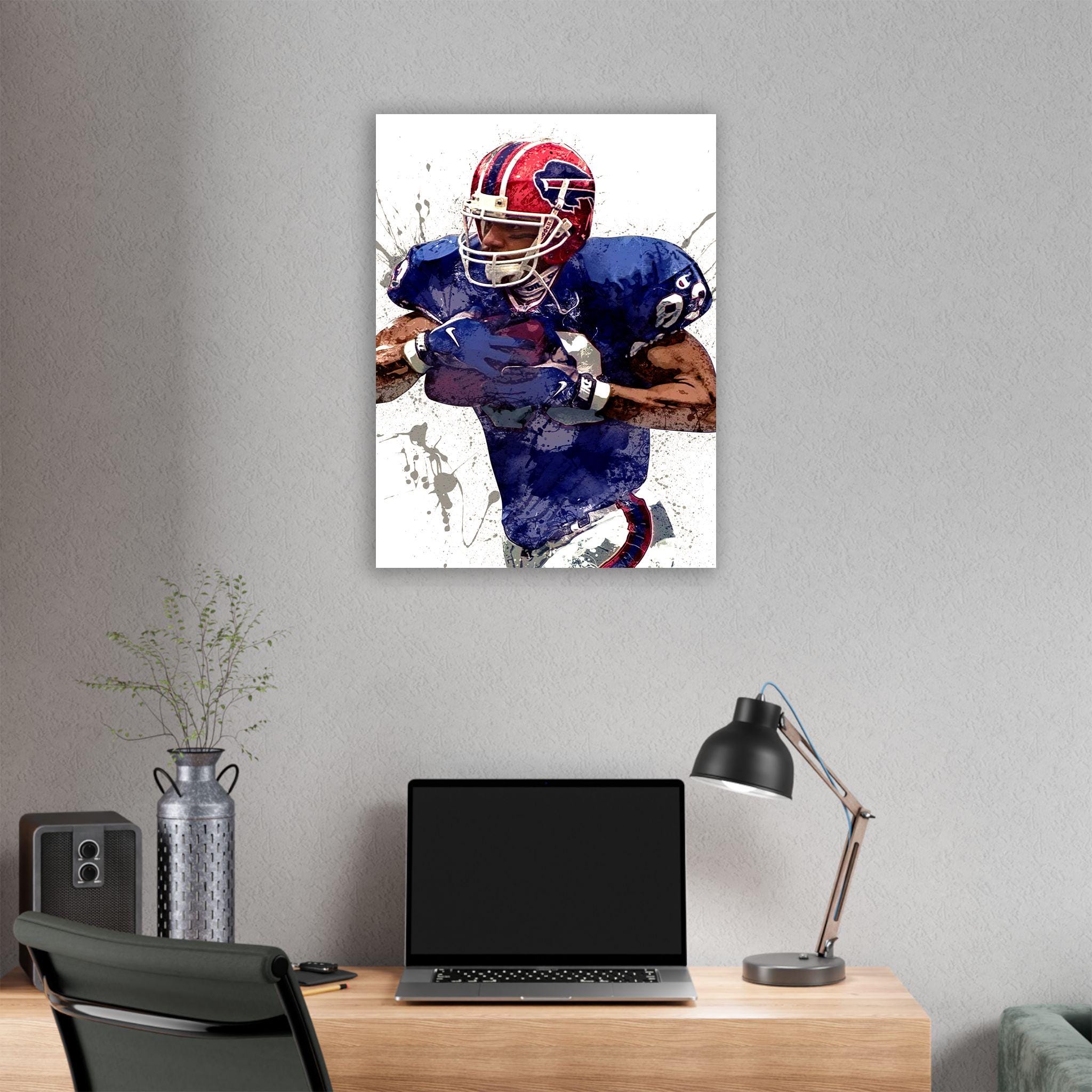 Andre Reed Poster, Buffalo Bills, Gallery Canvas Wrap or Museum-Quality Poster, Fine Art, Wall Decor, Man Cave, Kids room