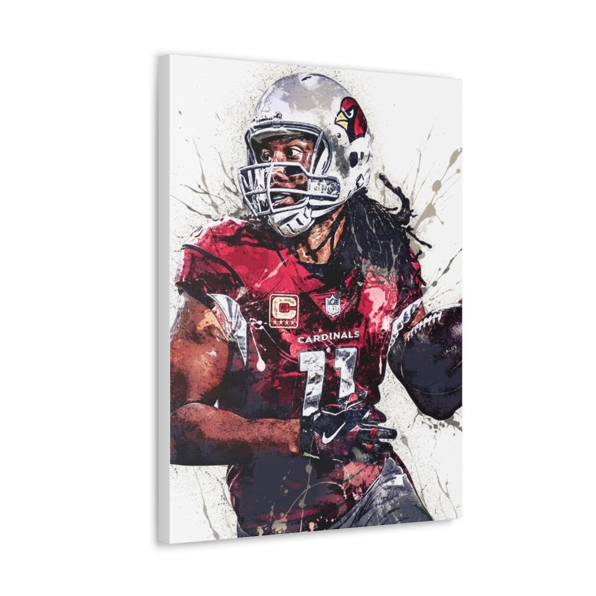 Larry Fitzgerald Jr. Poster, Arizona Cardinals, Gallery Canvas Wrap or Museum-Quality Poster, Fine Art, Wall Decor for Man Cave, Kids room