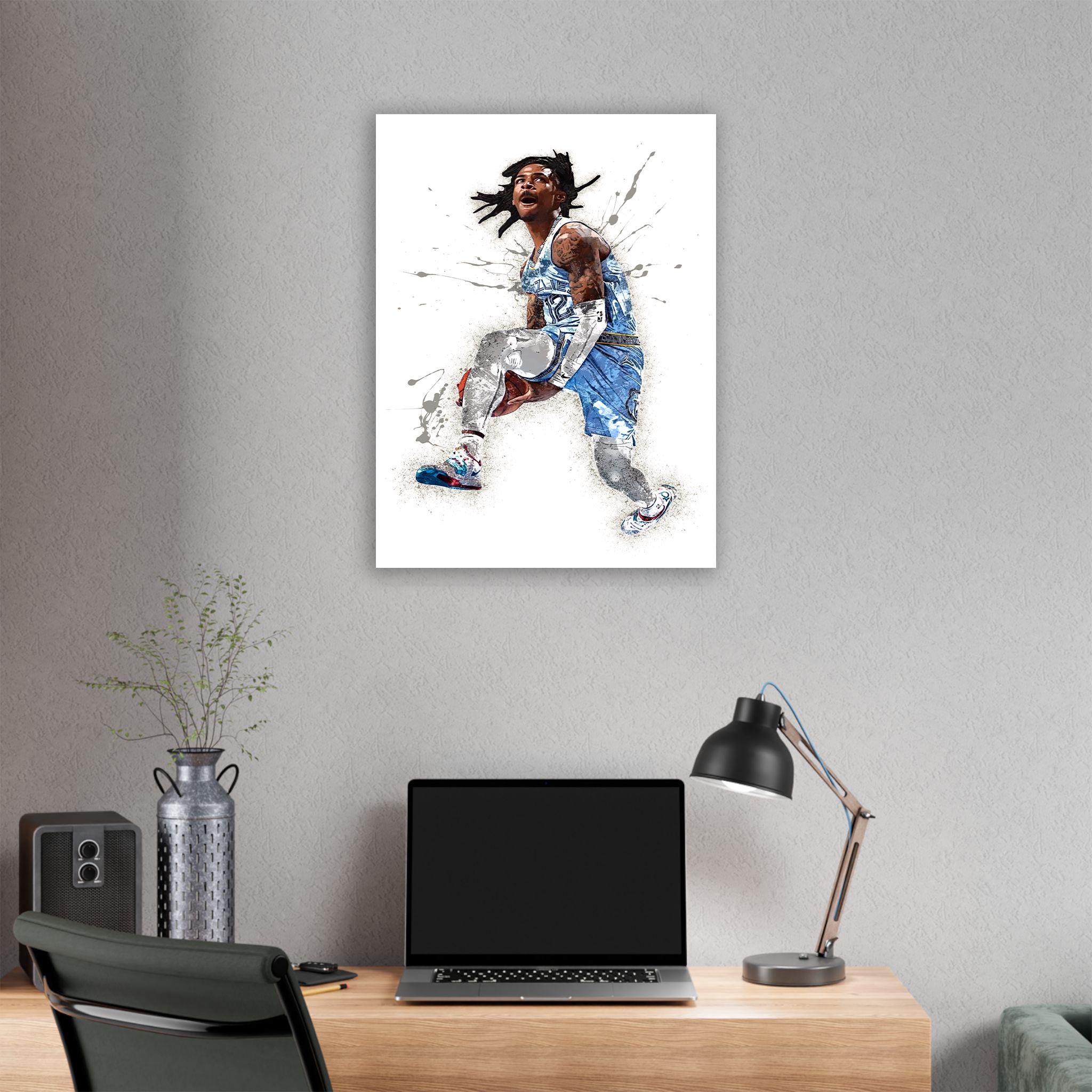 Ja Morant Poster, Memphis Grizzlies, Gallery Canvas Wrap or Museum-Quality Poster, Man Cave, Kids room, Dorm Room