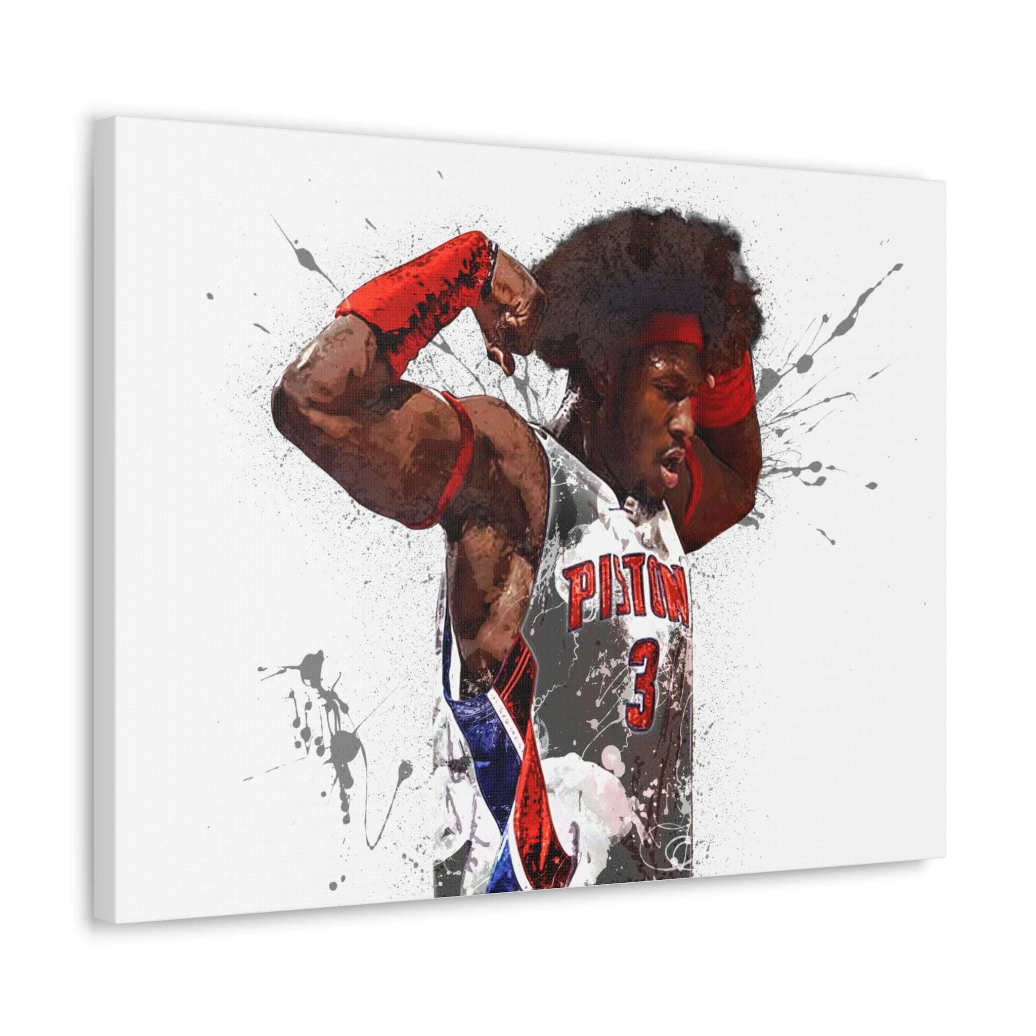 Ben Wallace Poster, Detroit Pistons, Gallery Canvas Wrap or Museum-Quality Poster, Fine Art, Man Cave, Kids room, Dorm Room
