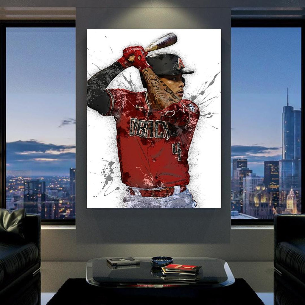 Ketel Marte Arizona Diamondbacks Poster: Sports Art, Man Cave Decor