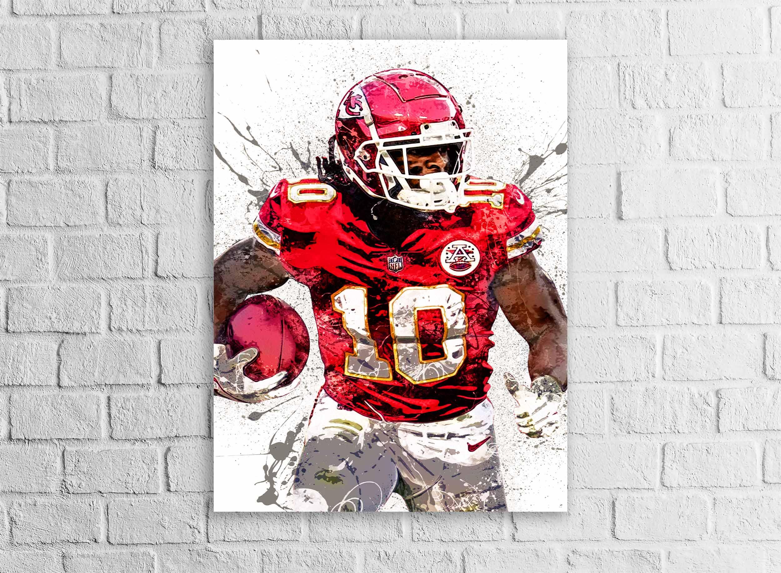 Isiah Pacheco Poster, Kansas City Chiefs, Gallery Canvas Wrap or Museum-Quality Poster, Fine Art, Man Cave, Kids room