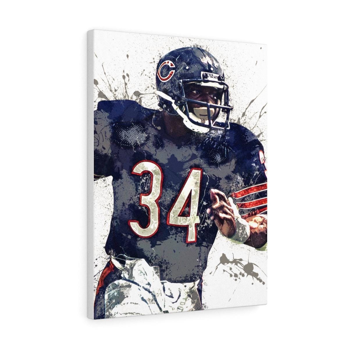 Walter Payton Chicago Bears Poster: Man Cave Fine Art Decor