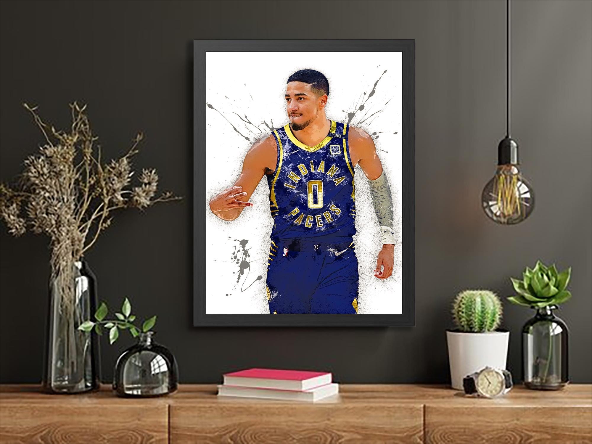 Tyrese Haliburton, Indiana Pacers, Gallery Canvas Wrap or Museum-Quality Poster, Fine Art, Man Cave, Kids room, Dorm Room