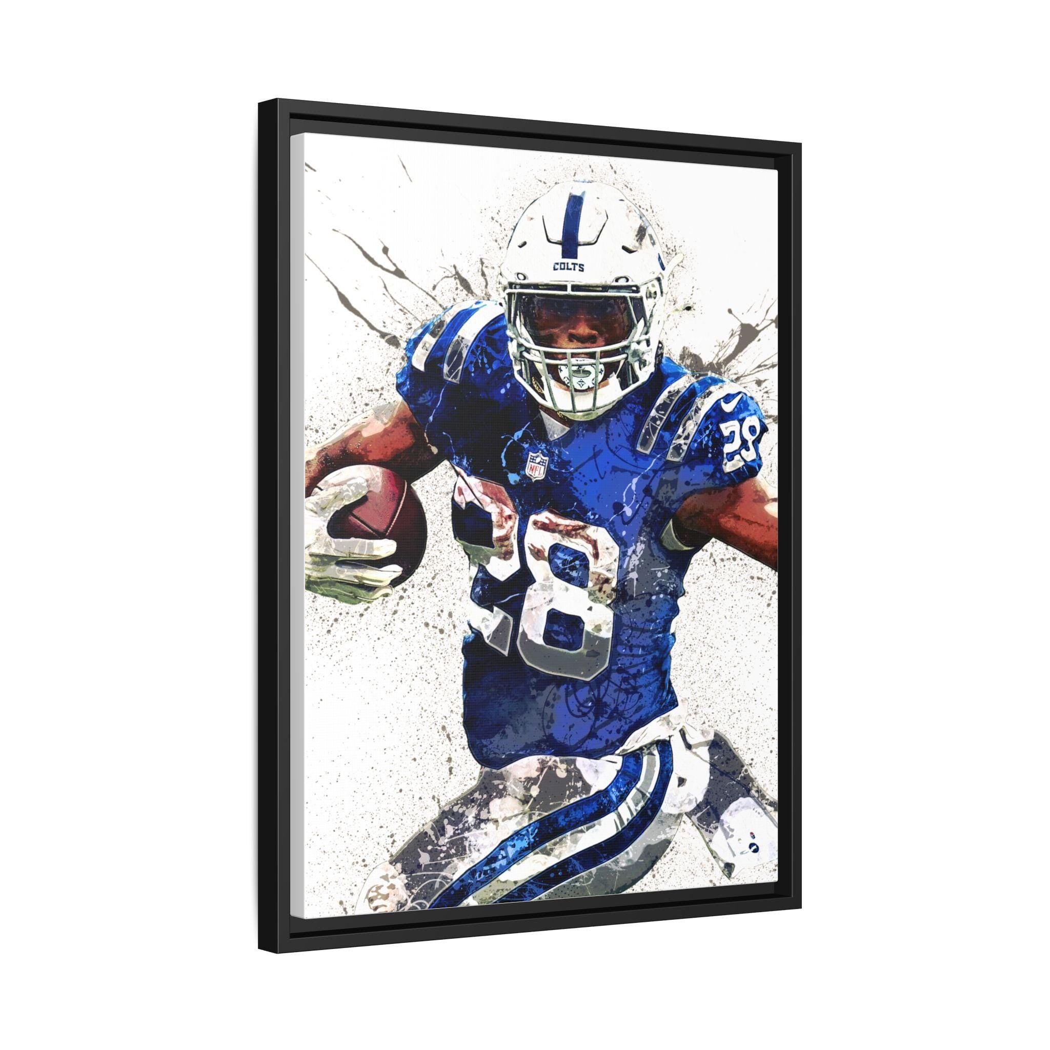 Jonathan Taylor Colts Poster: Indianapolis Football Art, Man Cave Decor
