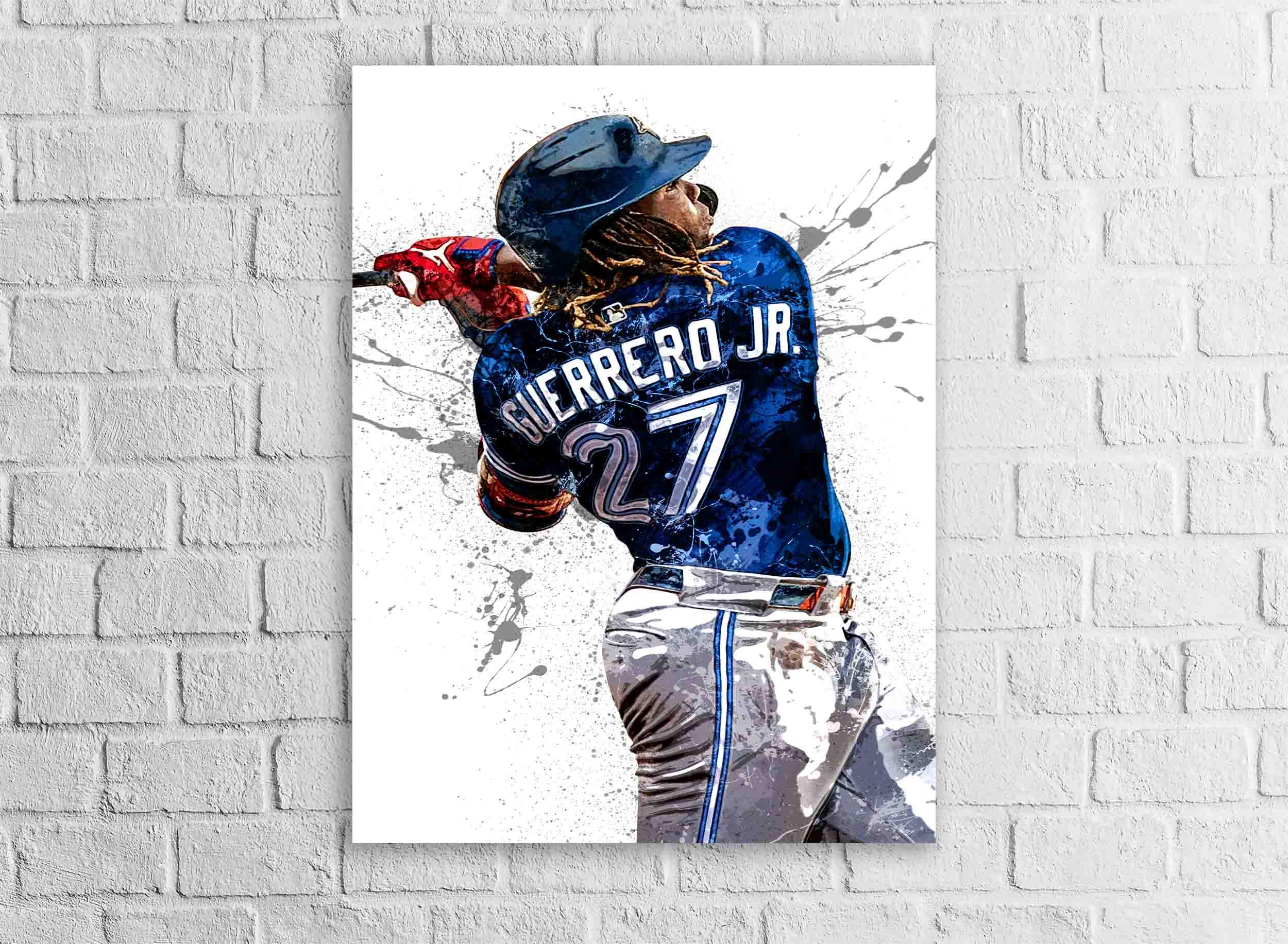 Vladimir Guerrero Jr Poster, Toronto Blue Jays, Gallery Canvas Wrap or Museum-Quality Poster, Man Cave, Kids room, Office